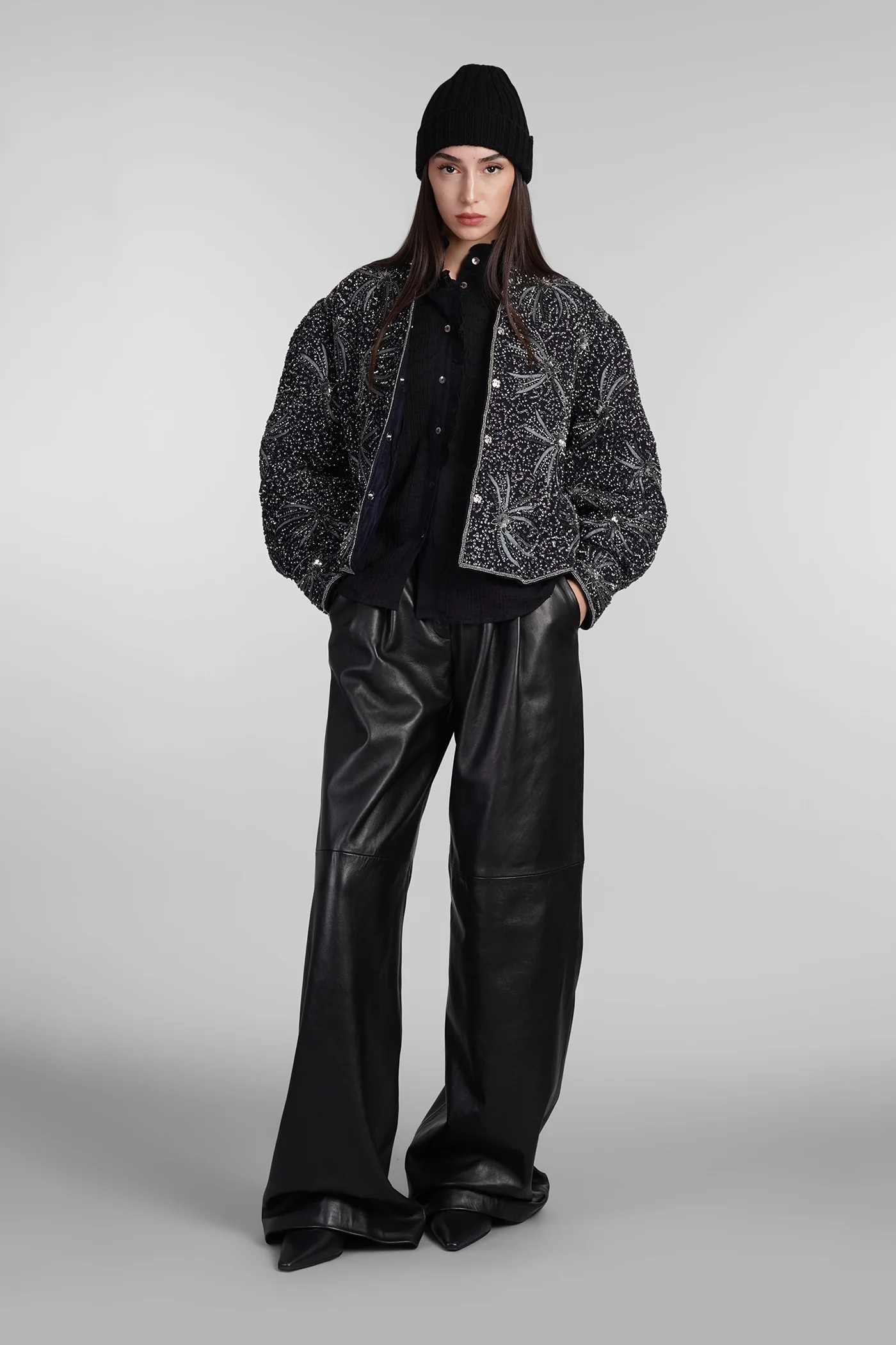 Yvette Shirt in black cotton - Image 2