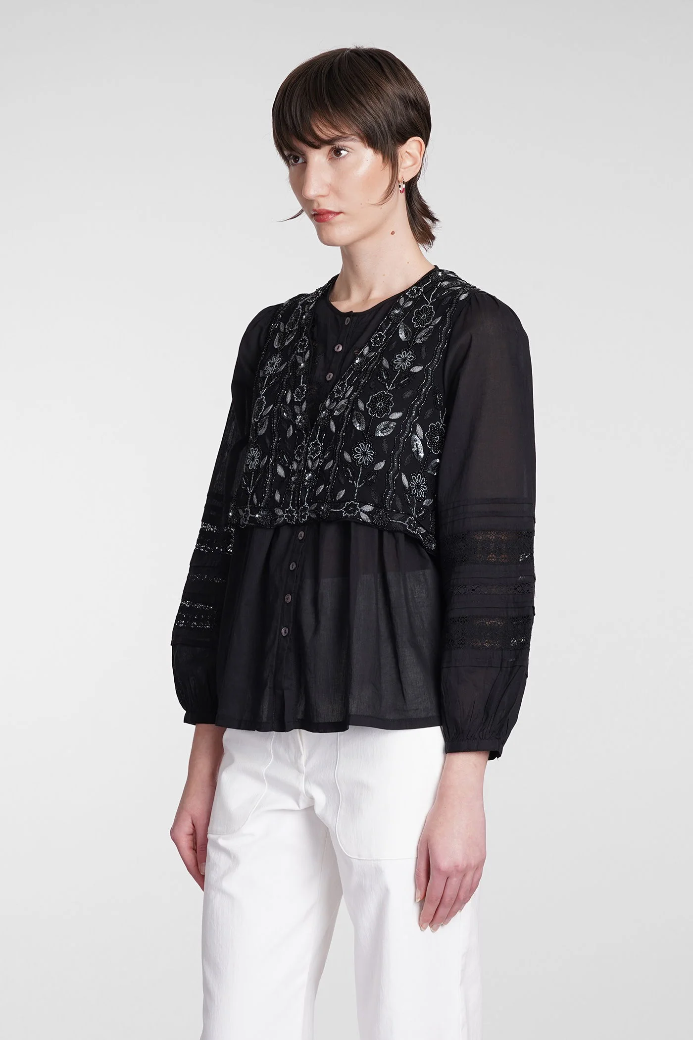 Zeniba Vest in black viscose - Image 4