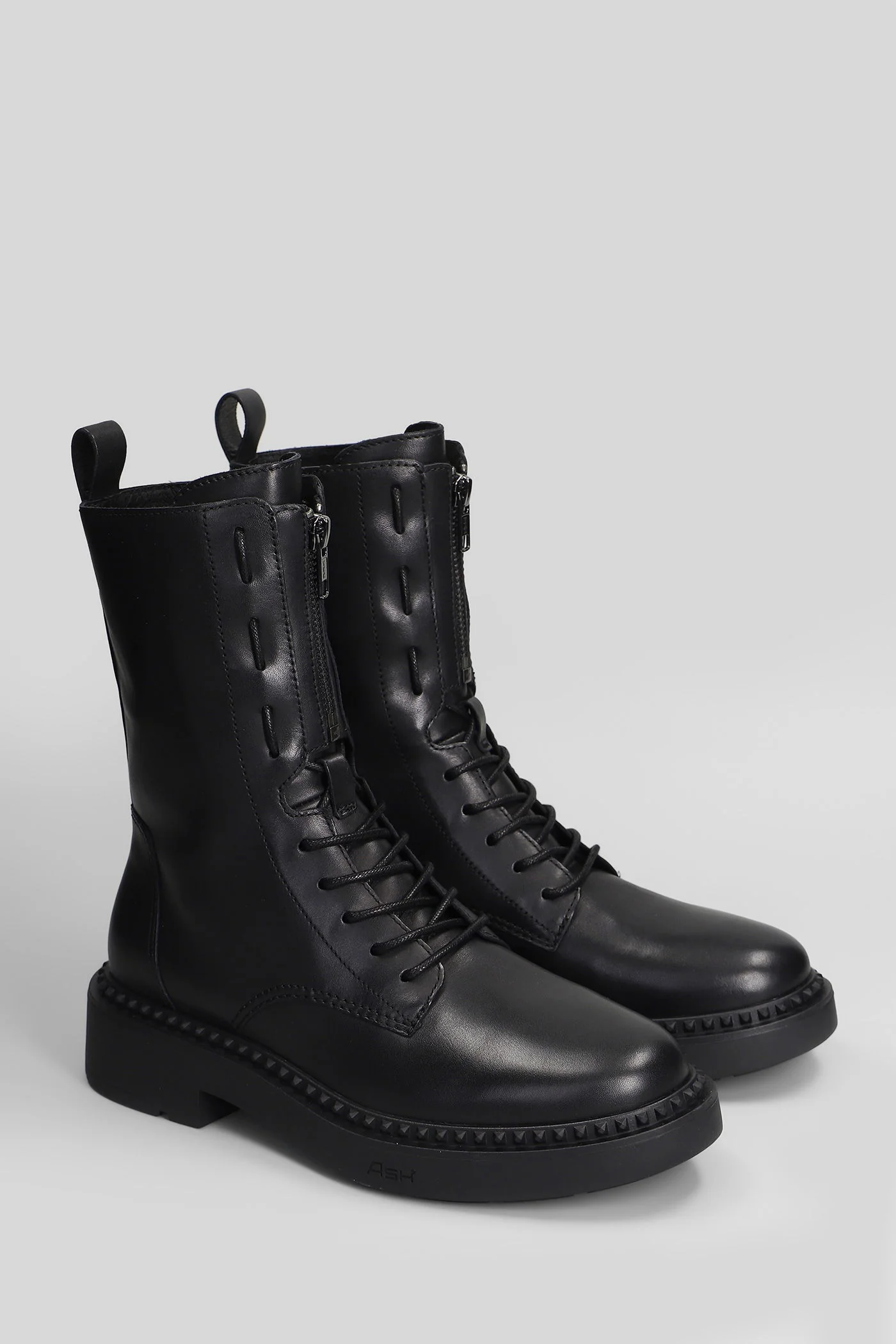 Misty Combat boots in black leather - Image 2