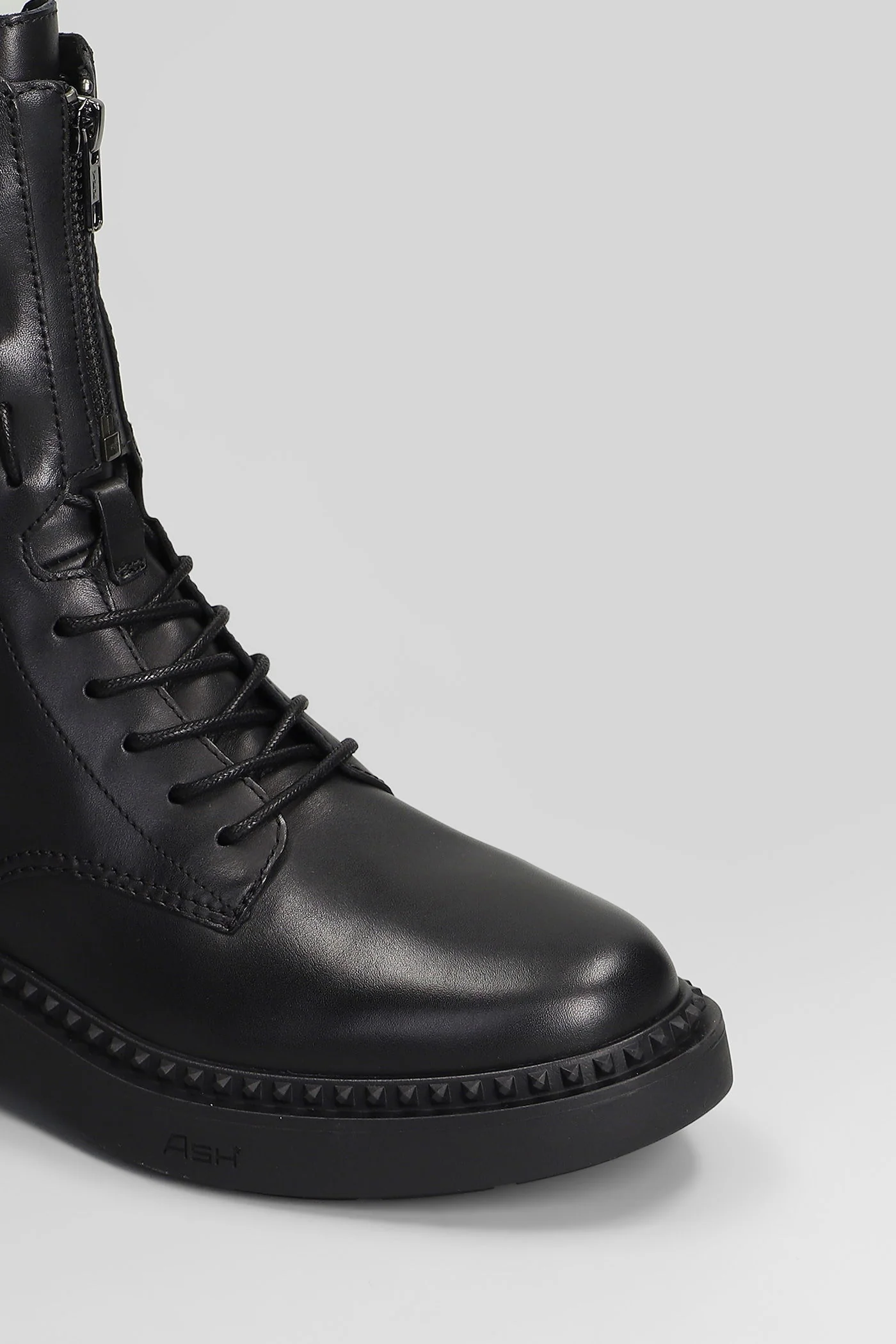 Misty Combat boots in black leather - Image 5