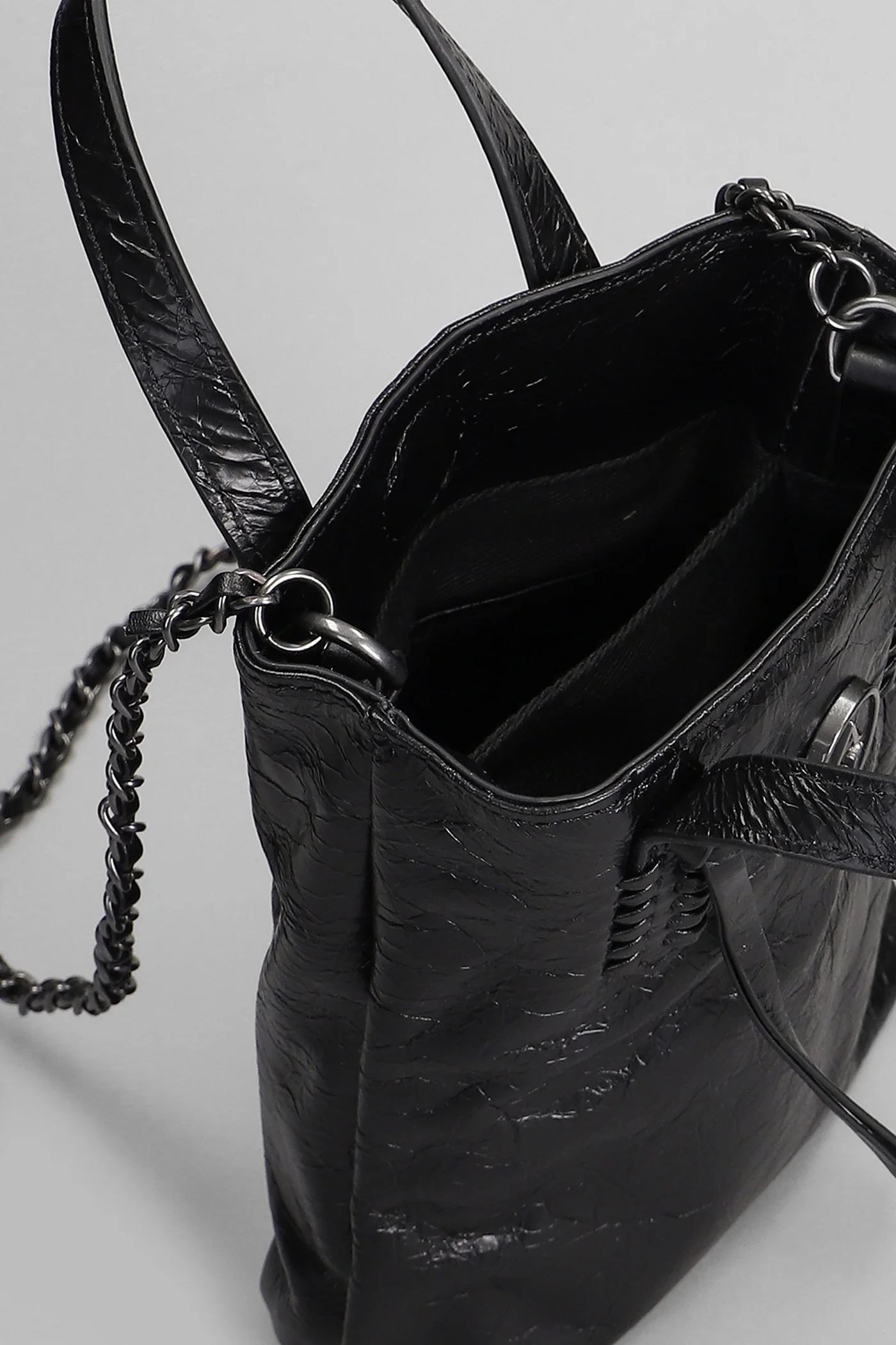 Reggae Hand bag in black leather - Image 4