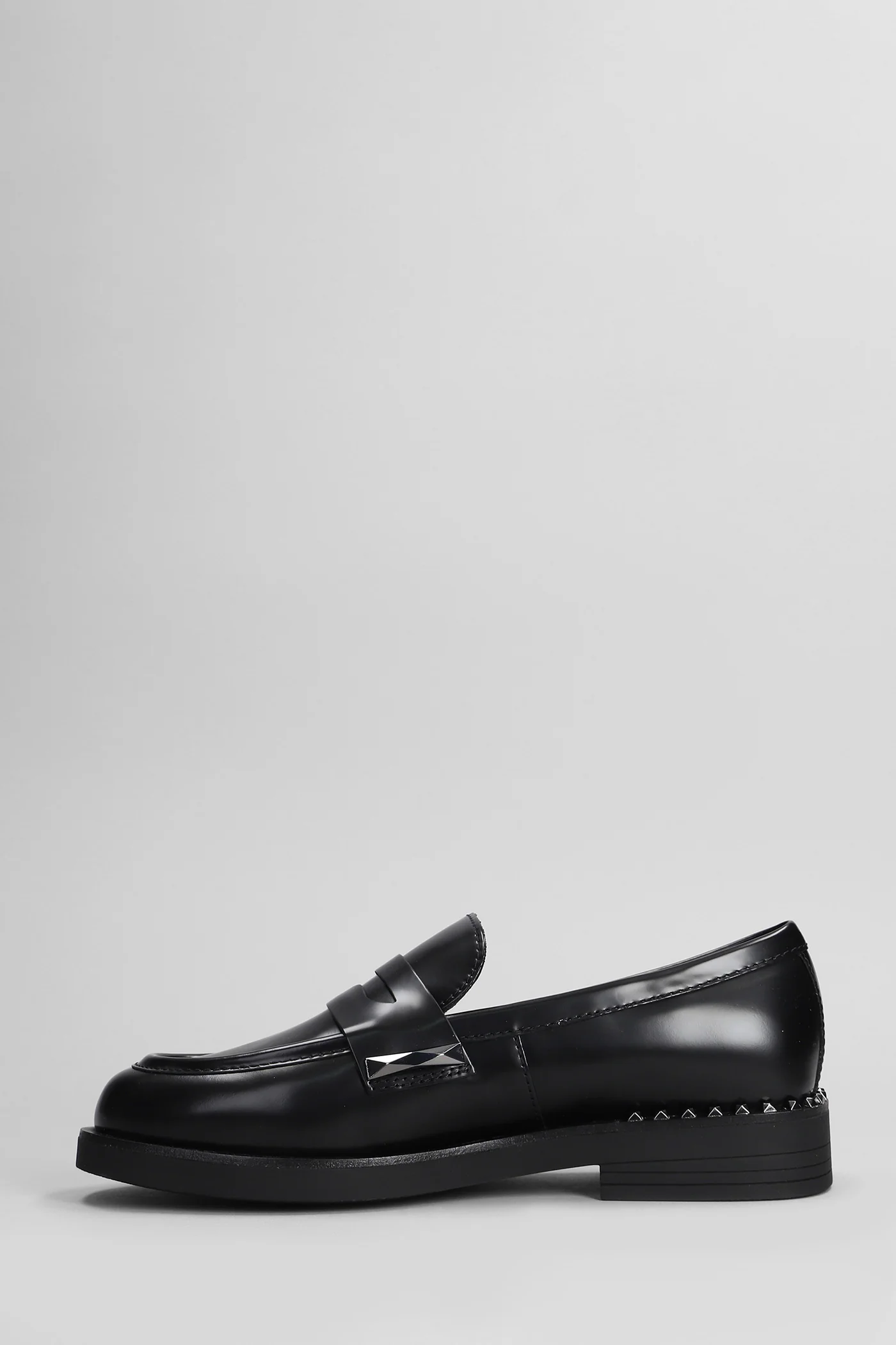 Whisper Studs Loafers in black leather - Image 3