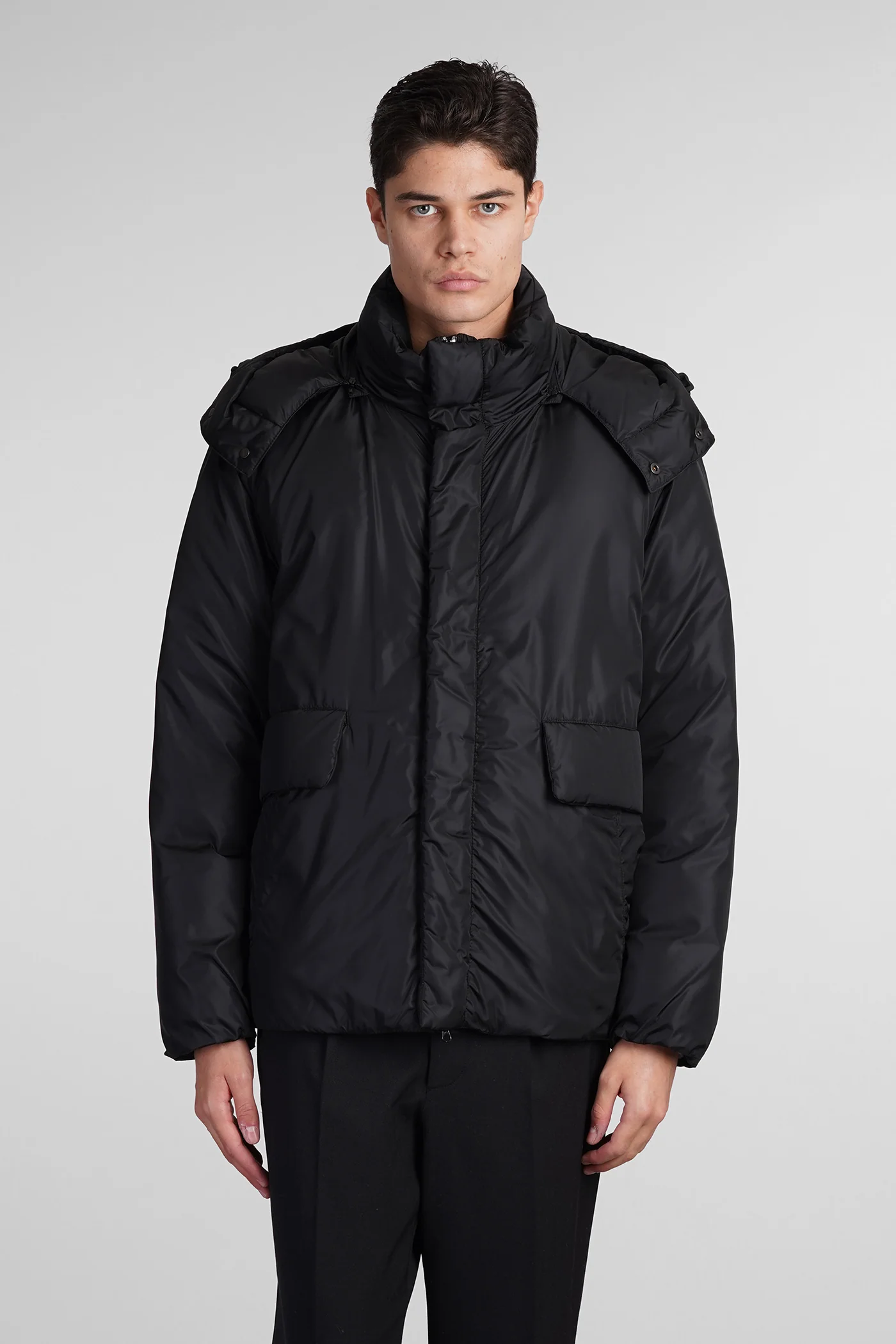 Byron puffer in black polyamide