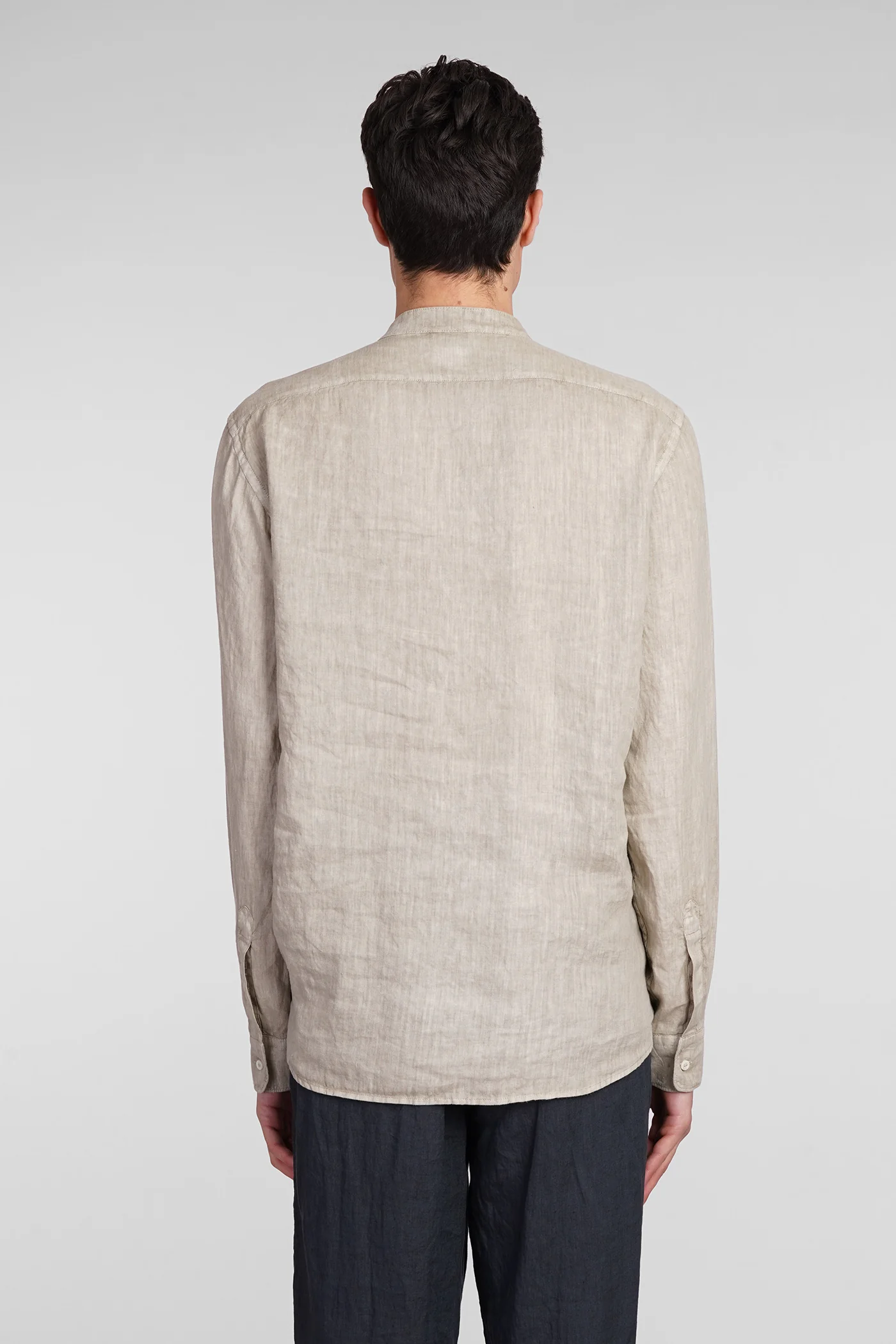 Camicia Bruce Shirt in beige linen - Image 3