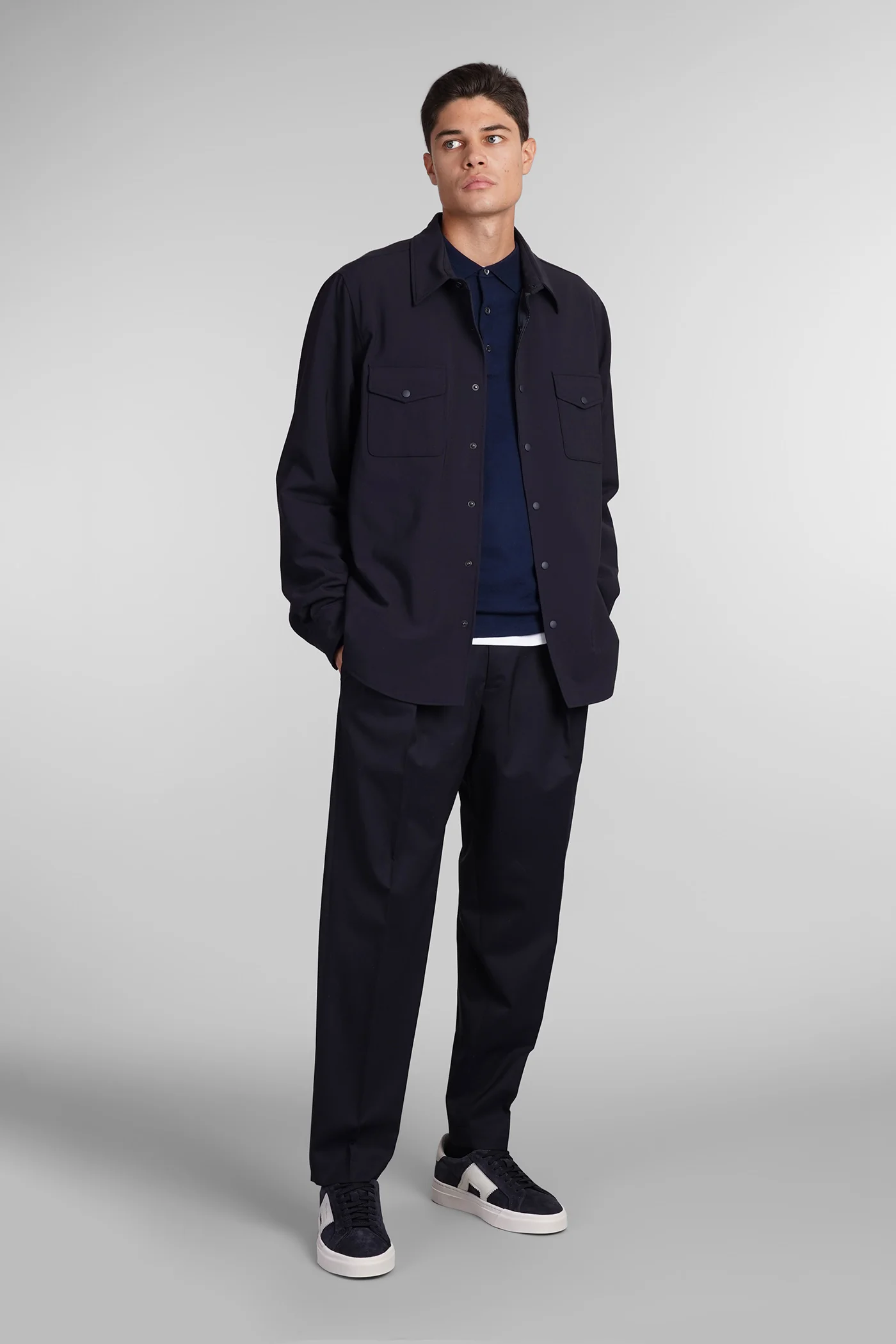 Camicia doppia Shirt in blue polyester - Image 2