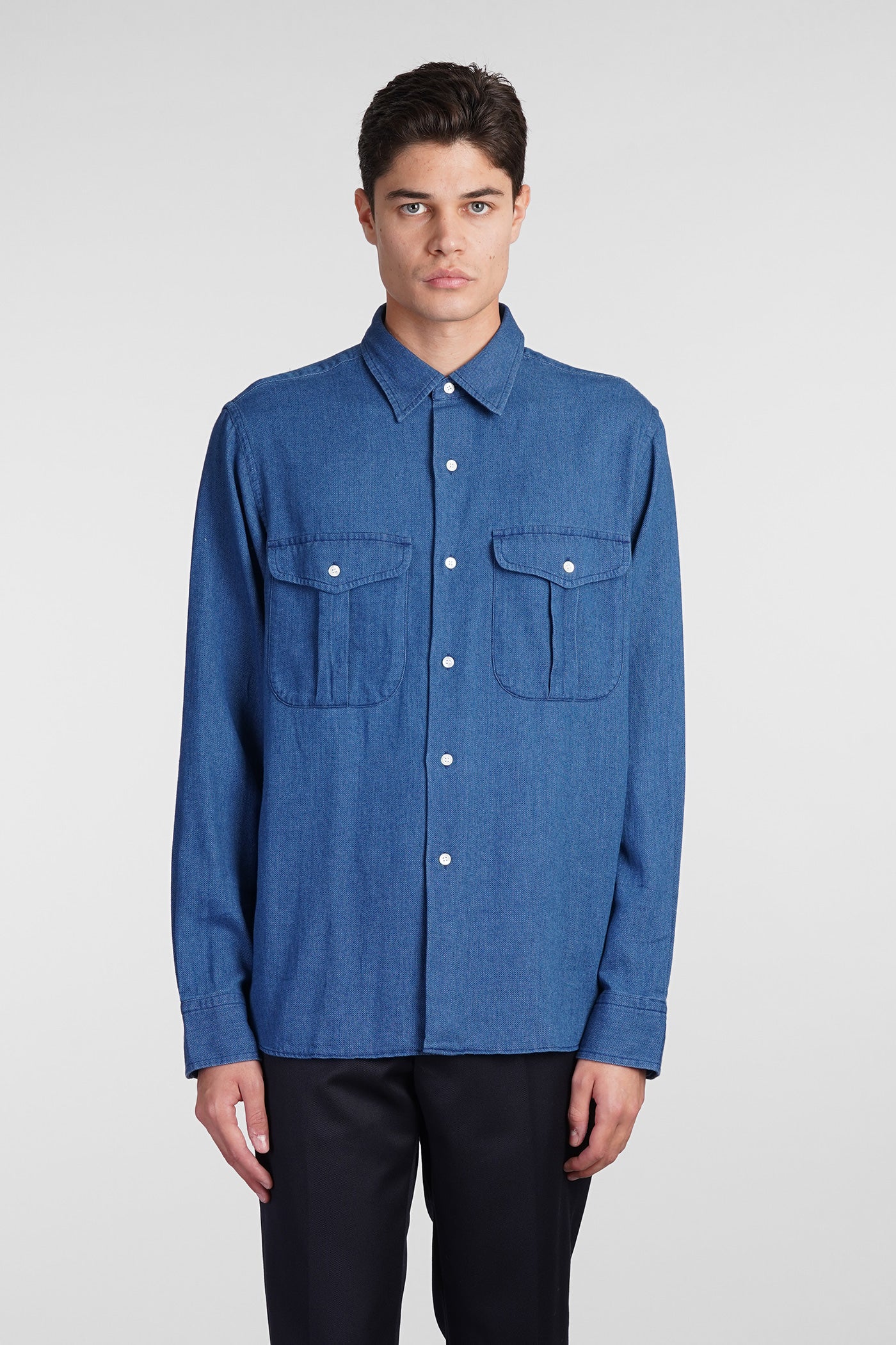 Glenn Shirt in blue cotton