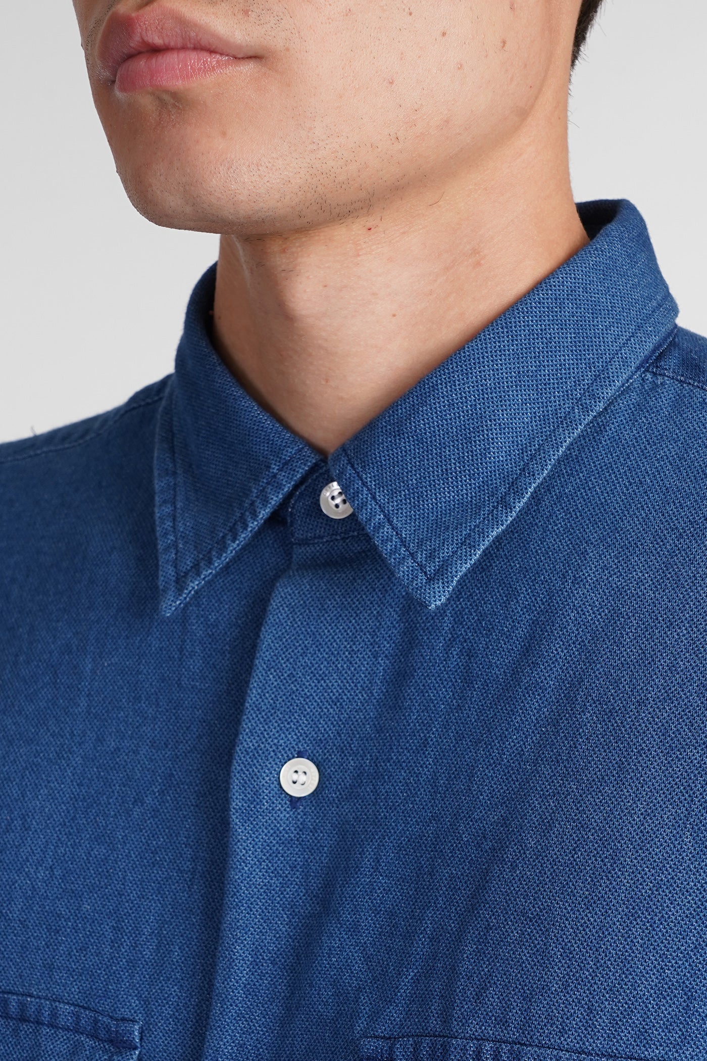 Glenn Shirt in blue cotton - Image 5