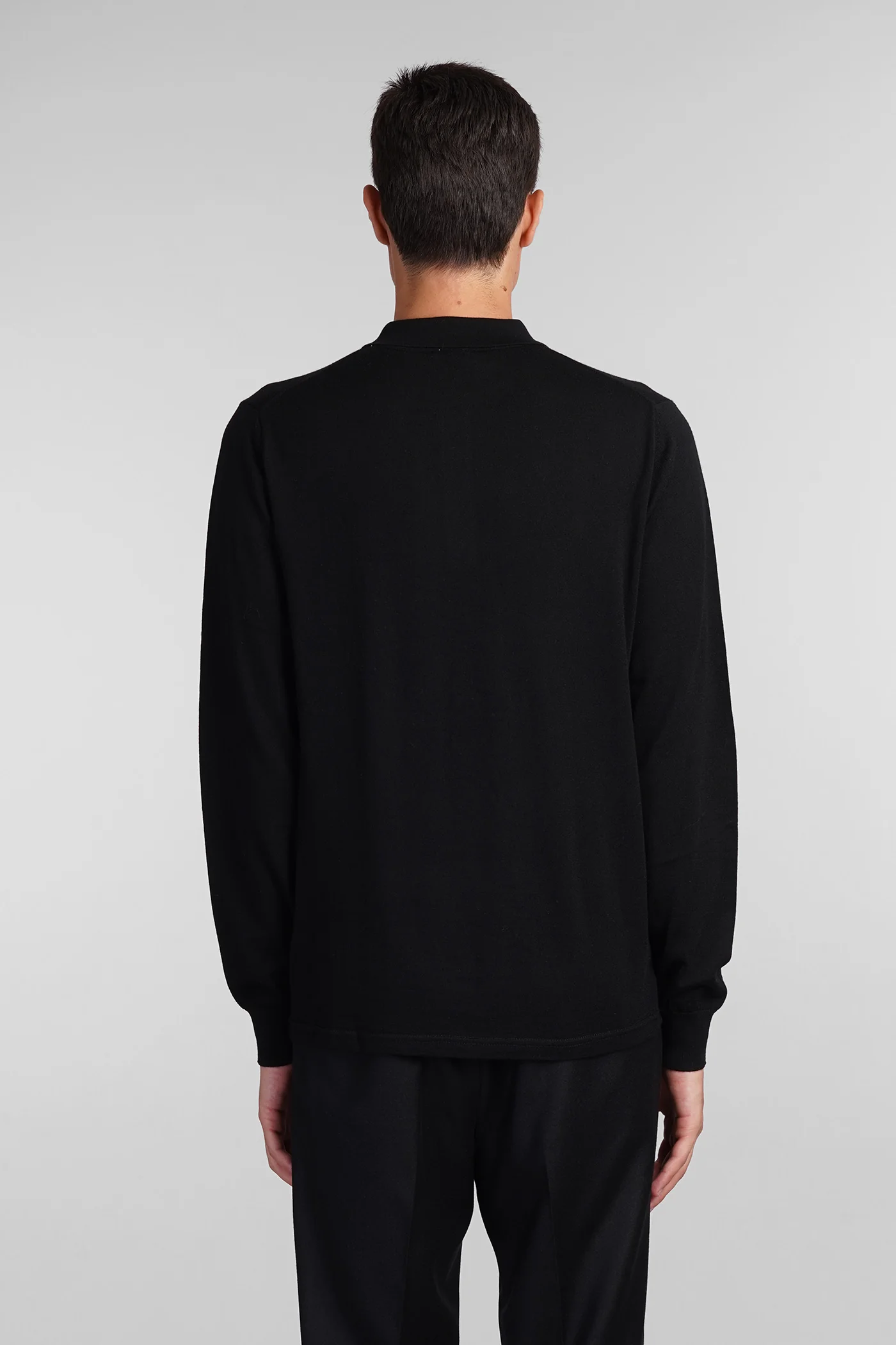 M197 Polo in black wool - Image 3