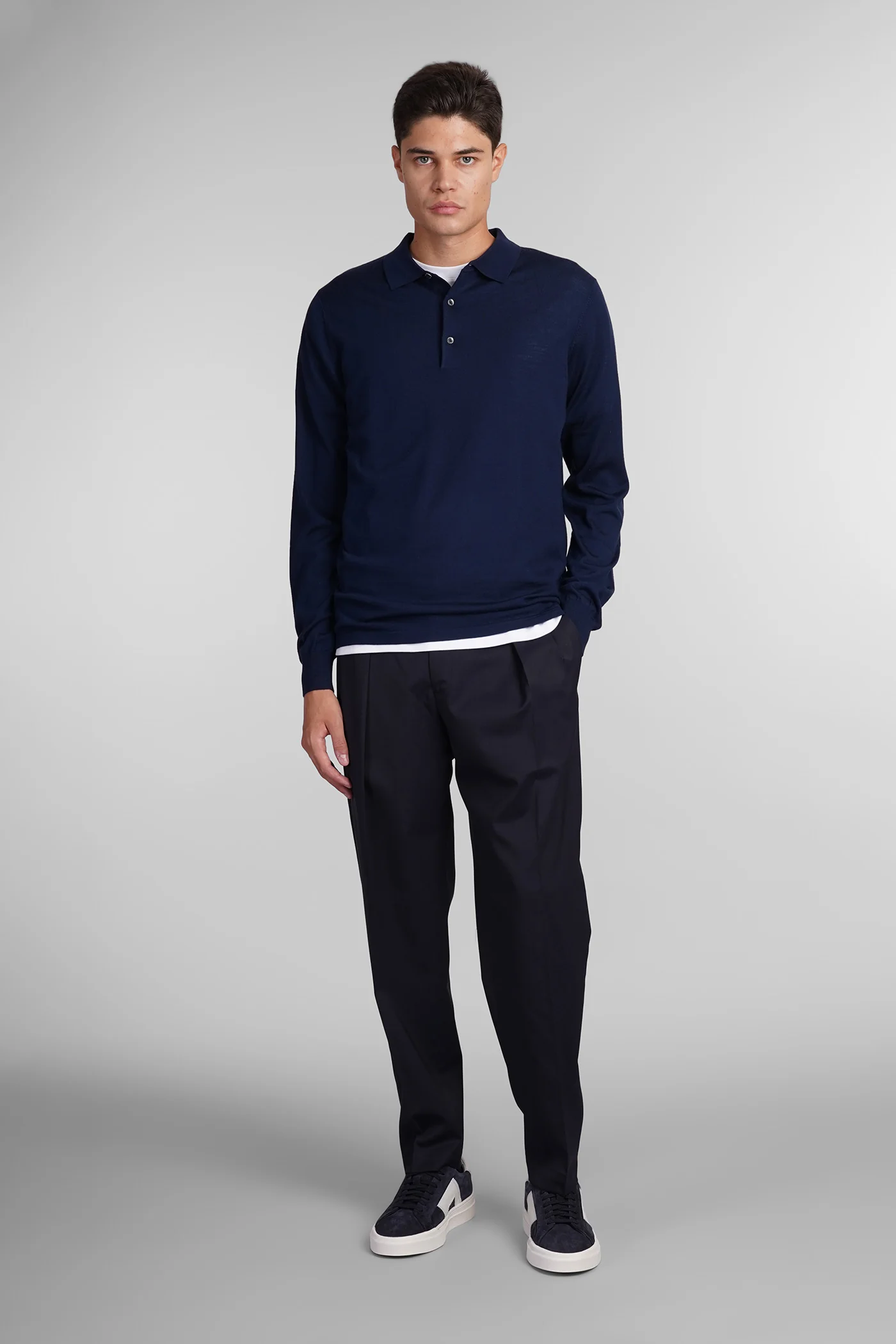 M197 Polo in blue wool - Image 2