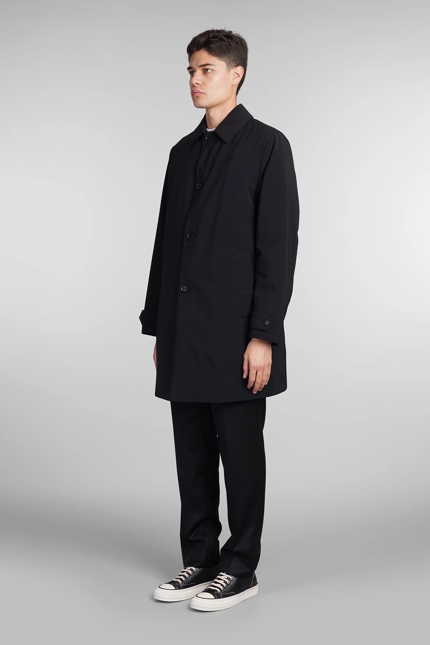 Perfetto Coat in black polyester - Image 4