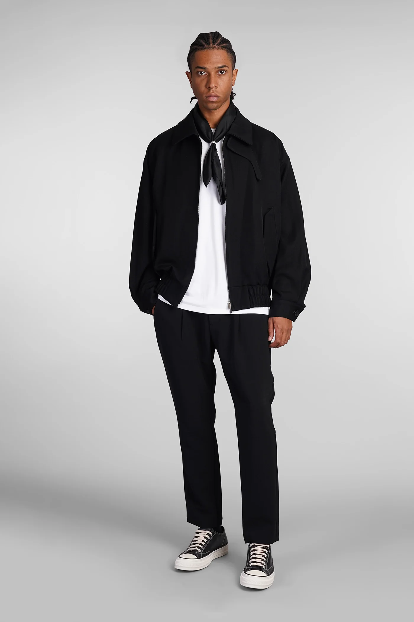 Bomber Jacket in black wool - Image 2