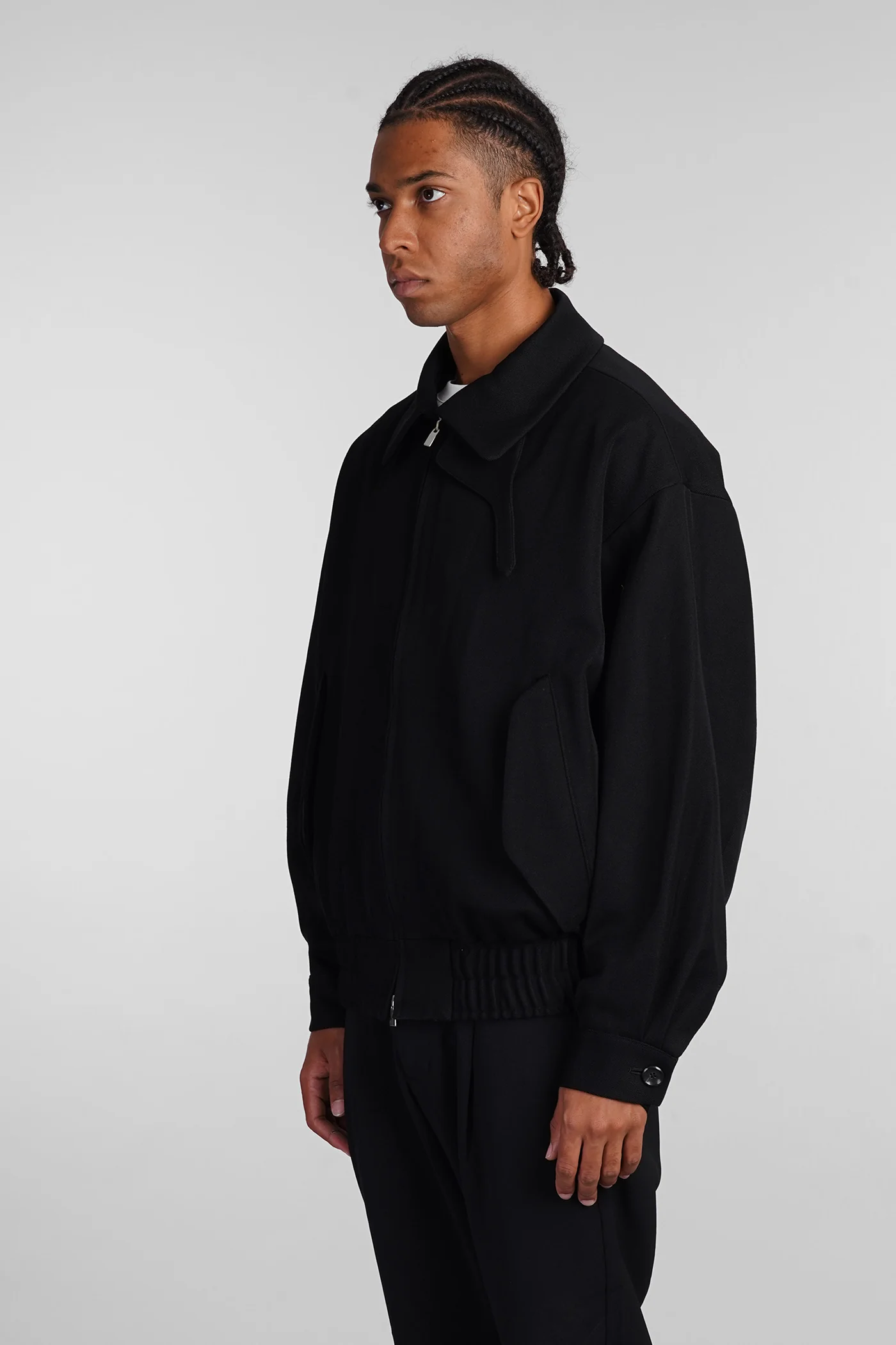 Bomber Jacket in black wool - Image 4