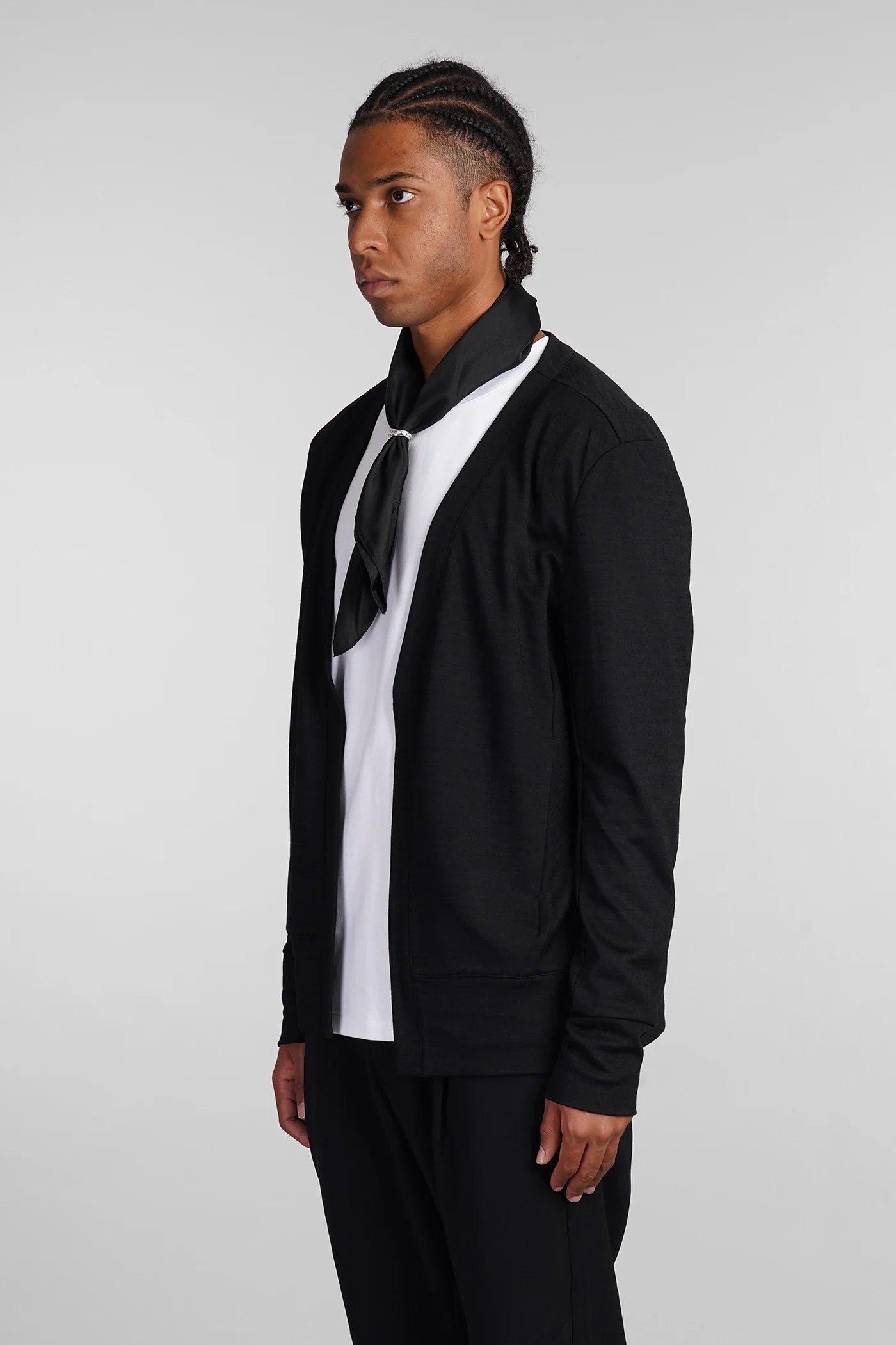 Cardigan in black wool - Image 4