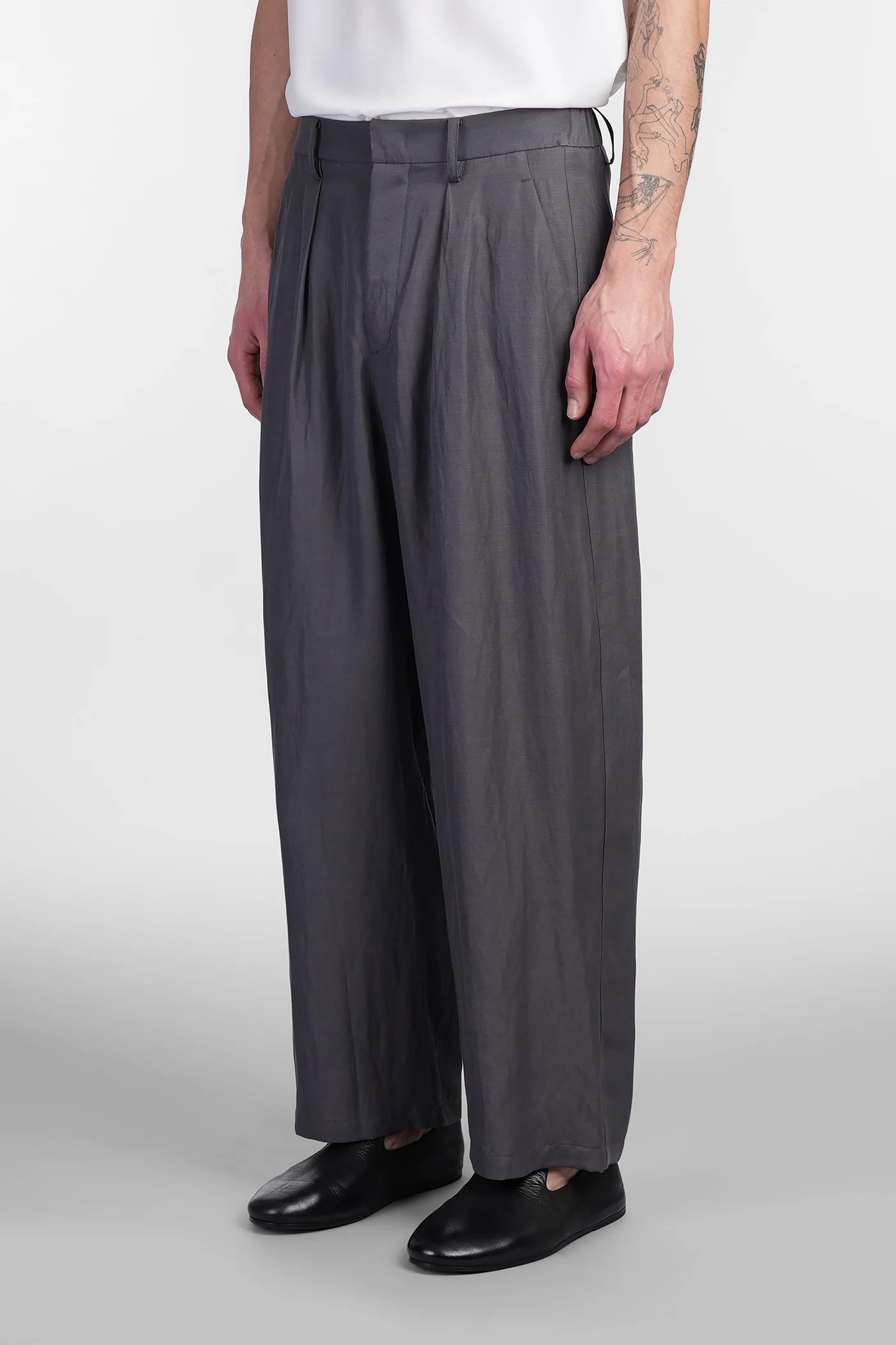Pants in grey linen - Image 4