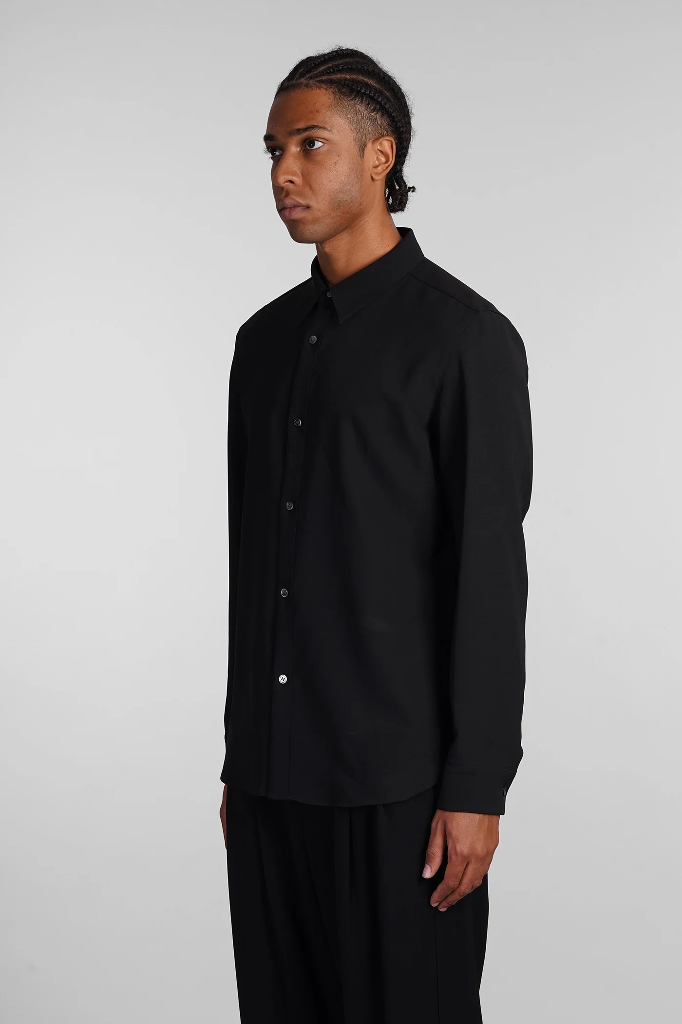 Shirt in black polyester - Image 4