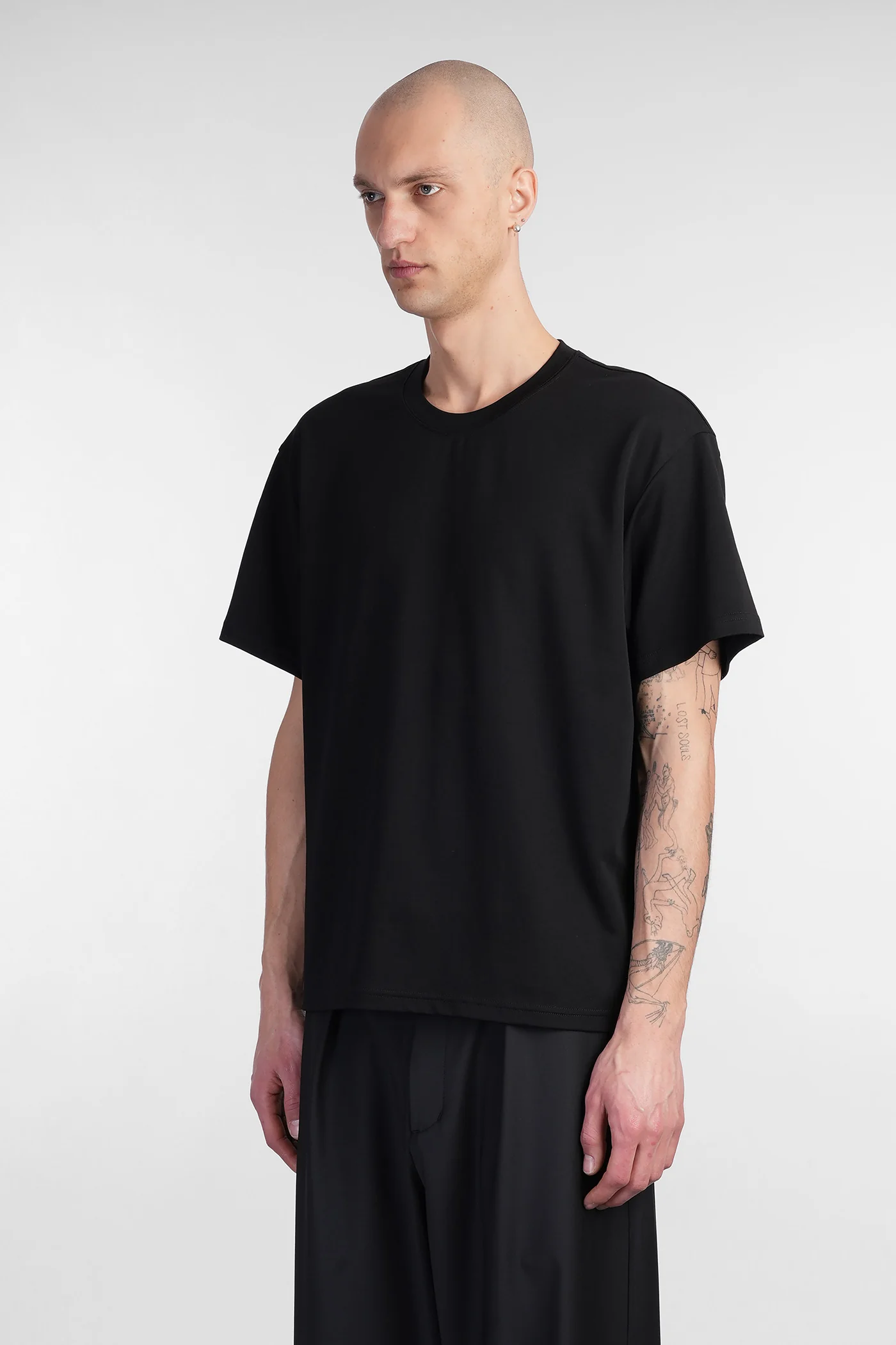 T-Shirt in black cotton - Image 4