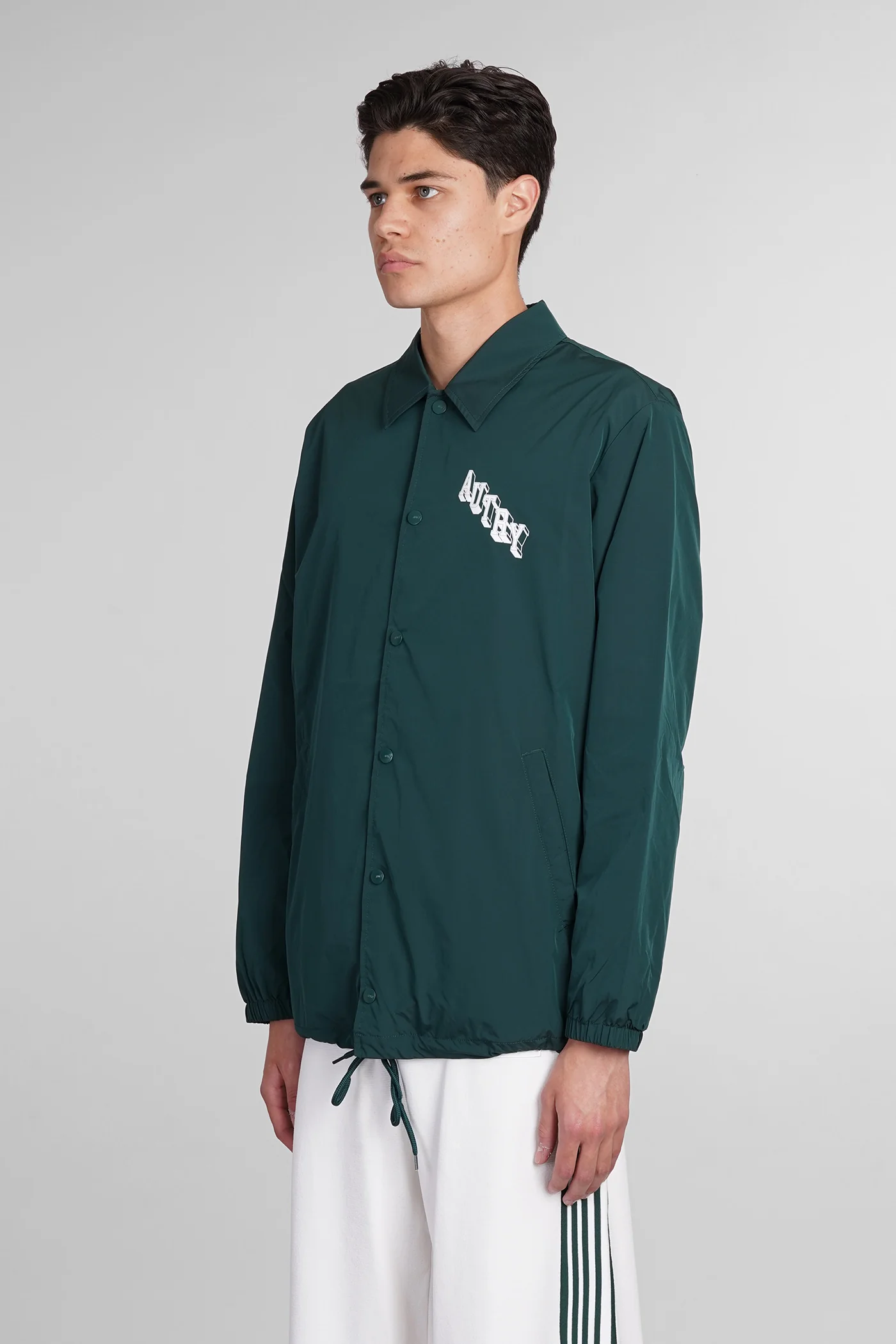 Casual jacket in green polyamide - Image 4