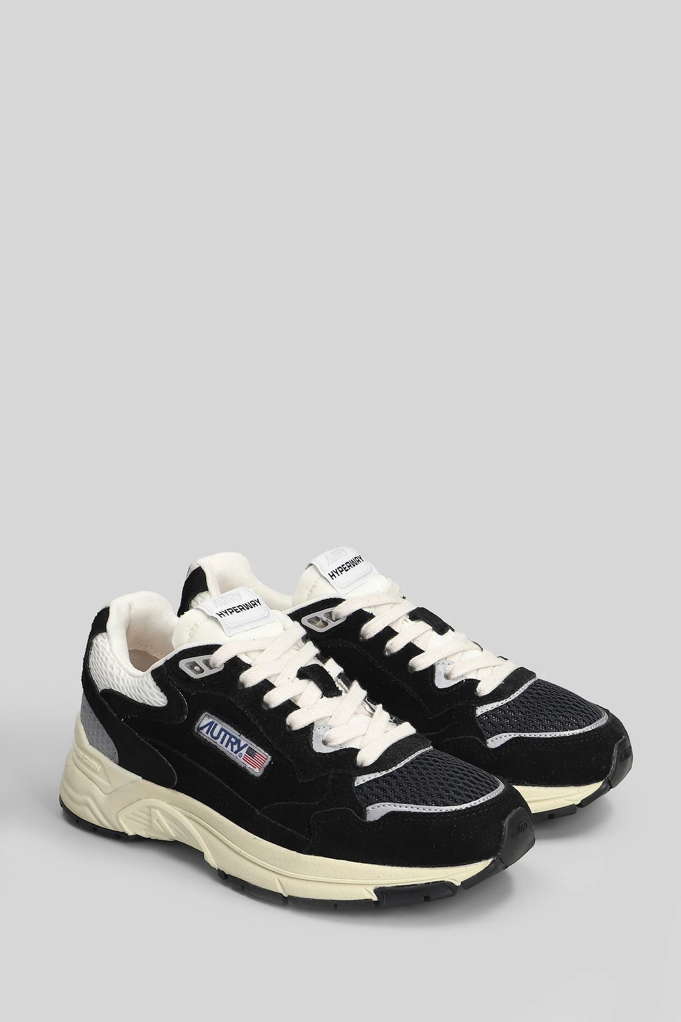 Hyperway Low Sneakers in black Suede and fabric - Image 2