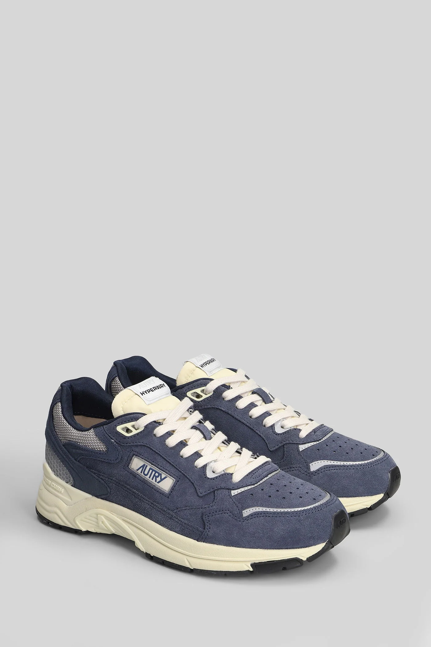 Hyperway Low Sneakers in blue Suede and fabric - Image 2