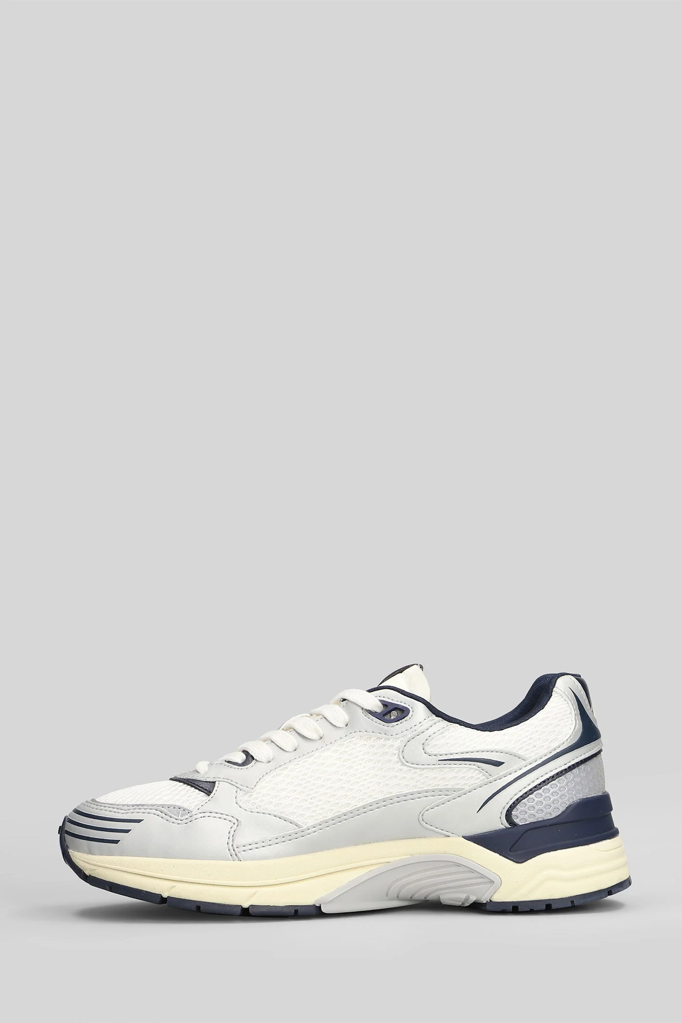 Hyperway low Sneakers in grey leather and fabric - Image 8