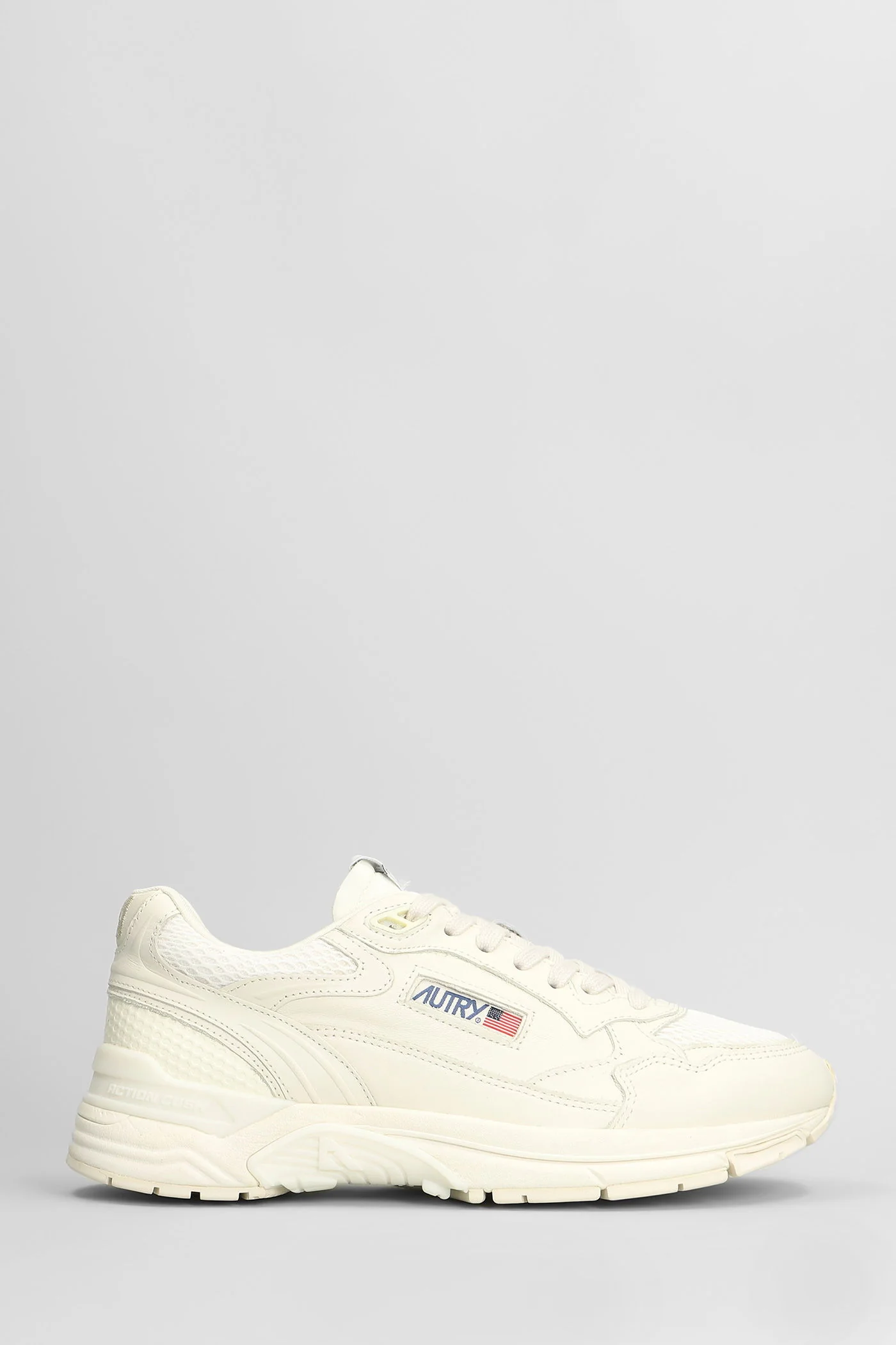Hyperway Low Sneakers in white leather and fabric