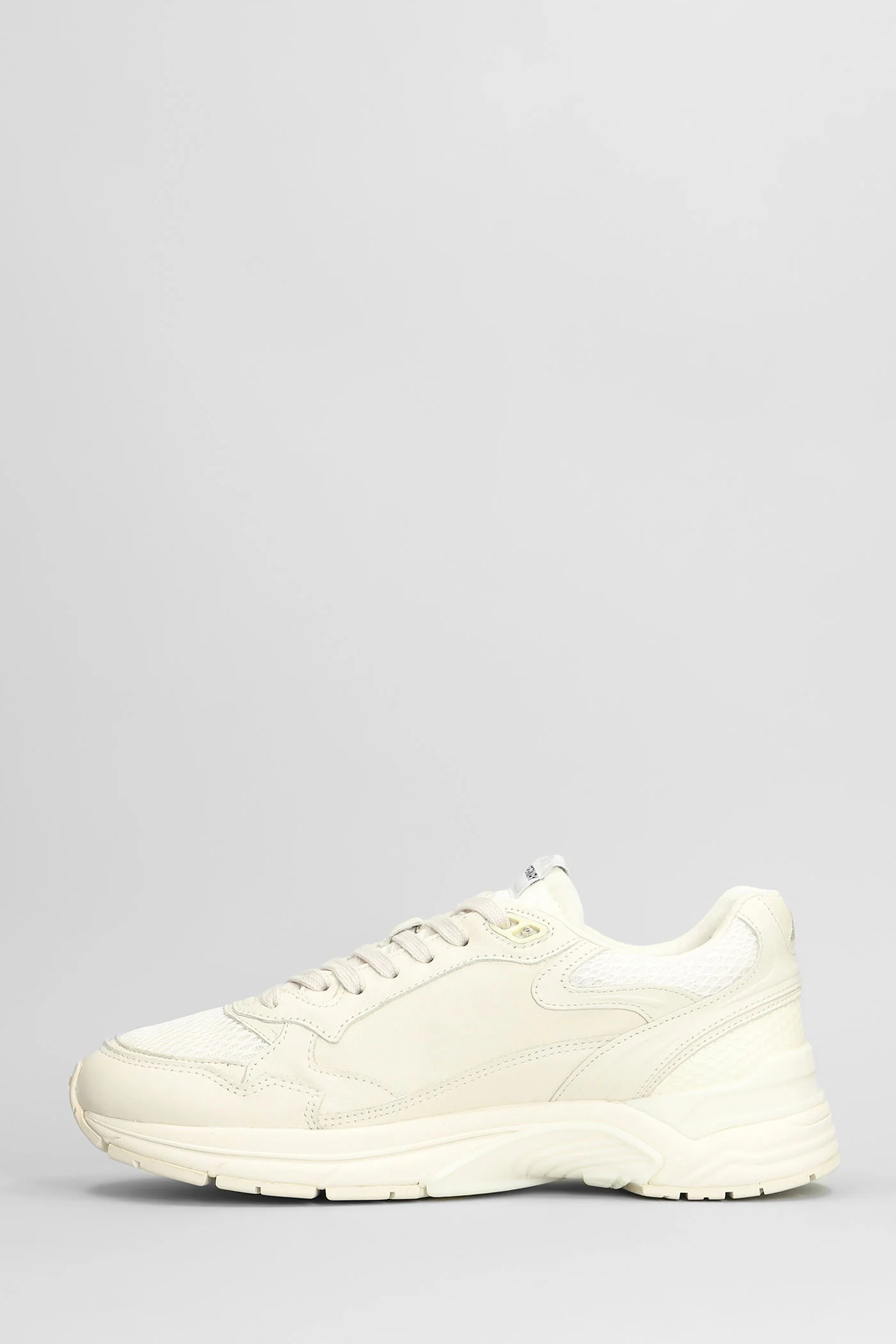 Hyperway Low Sneakers in white leather and fabric - Image 3