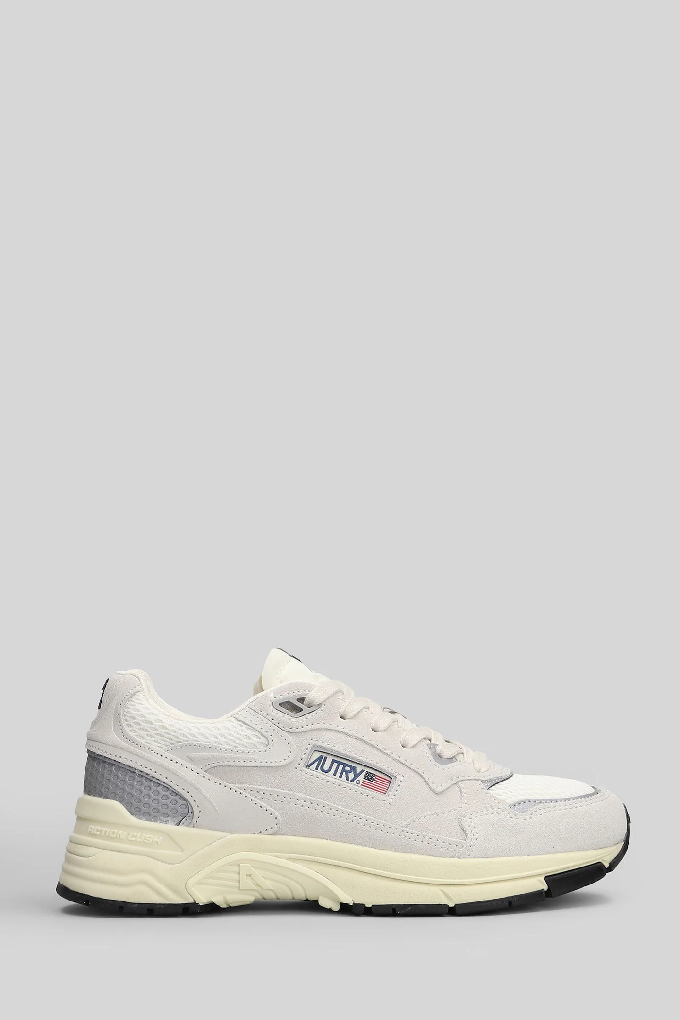 Hyperway Low Sneakers in white Suede and fabric