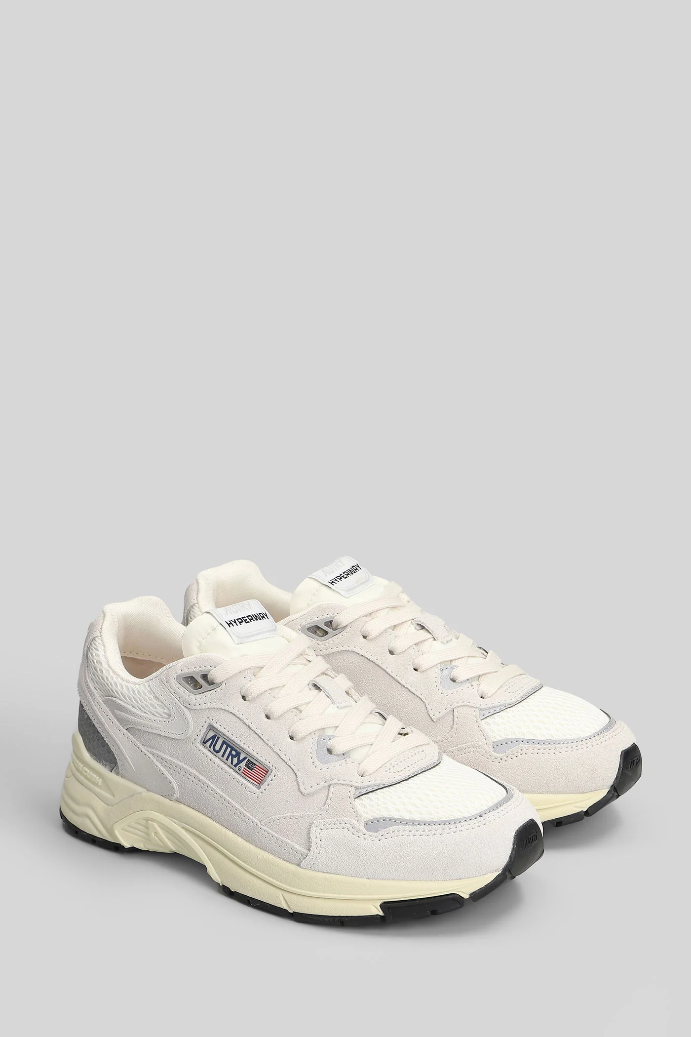 Hyperway Low Sneakers in white Suede and fabric - Image 2