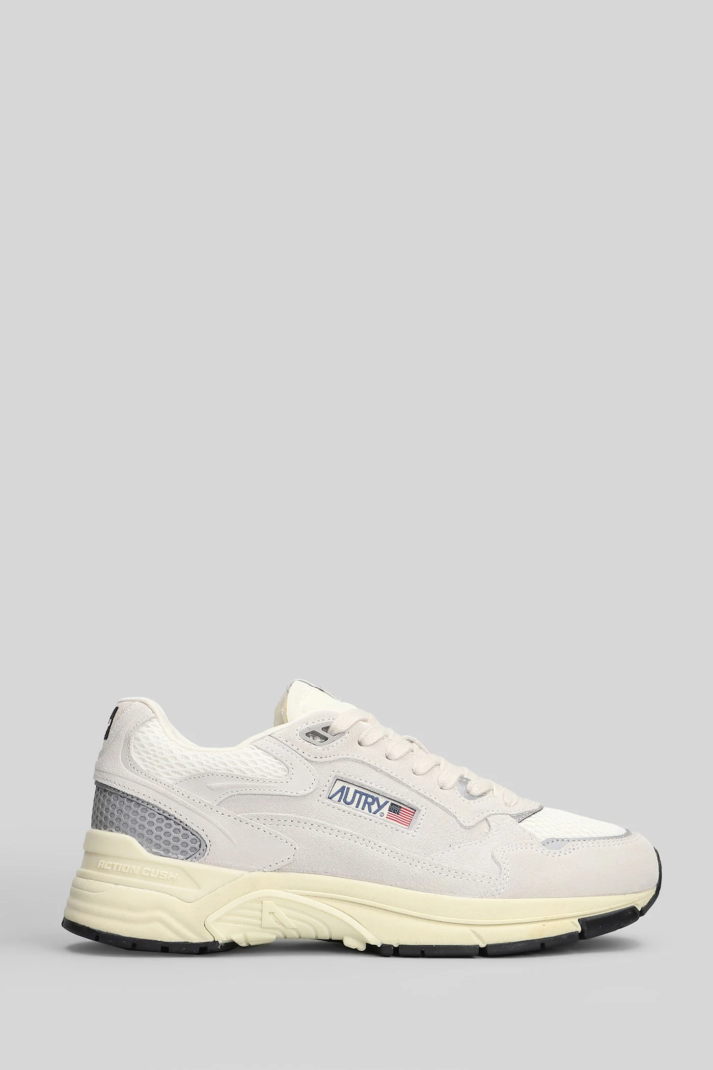 Hyperway Low Sneakers in white Suede and fabric