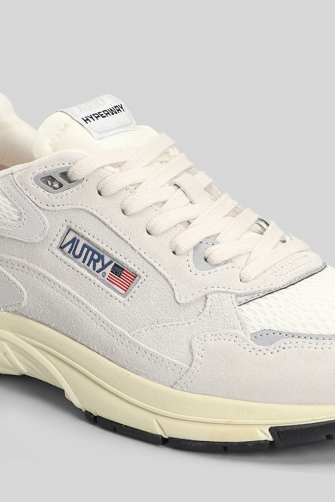 Hyperway Low Sneakers in white Suede and fabric - Image 10