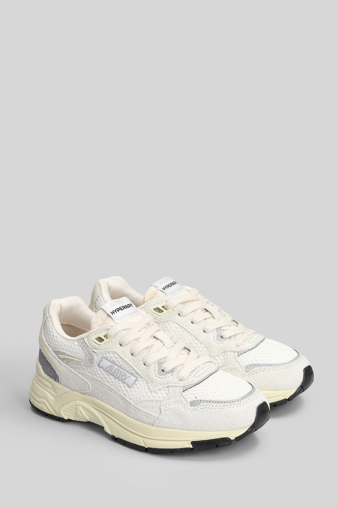 Hyperway Low Sneakers in white Suede and fabric - Image 2