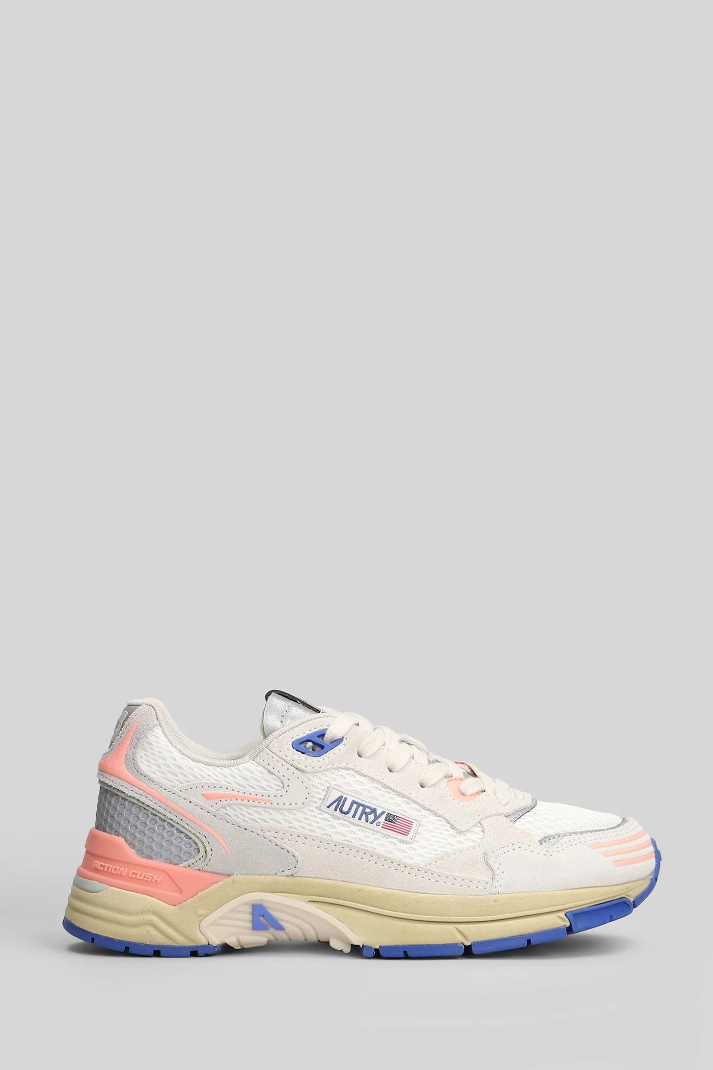 Hyperway Low Sneakers in white Suede and fabric