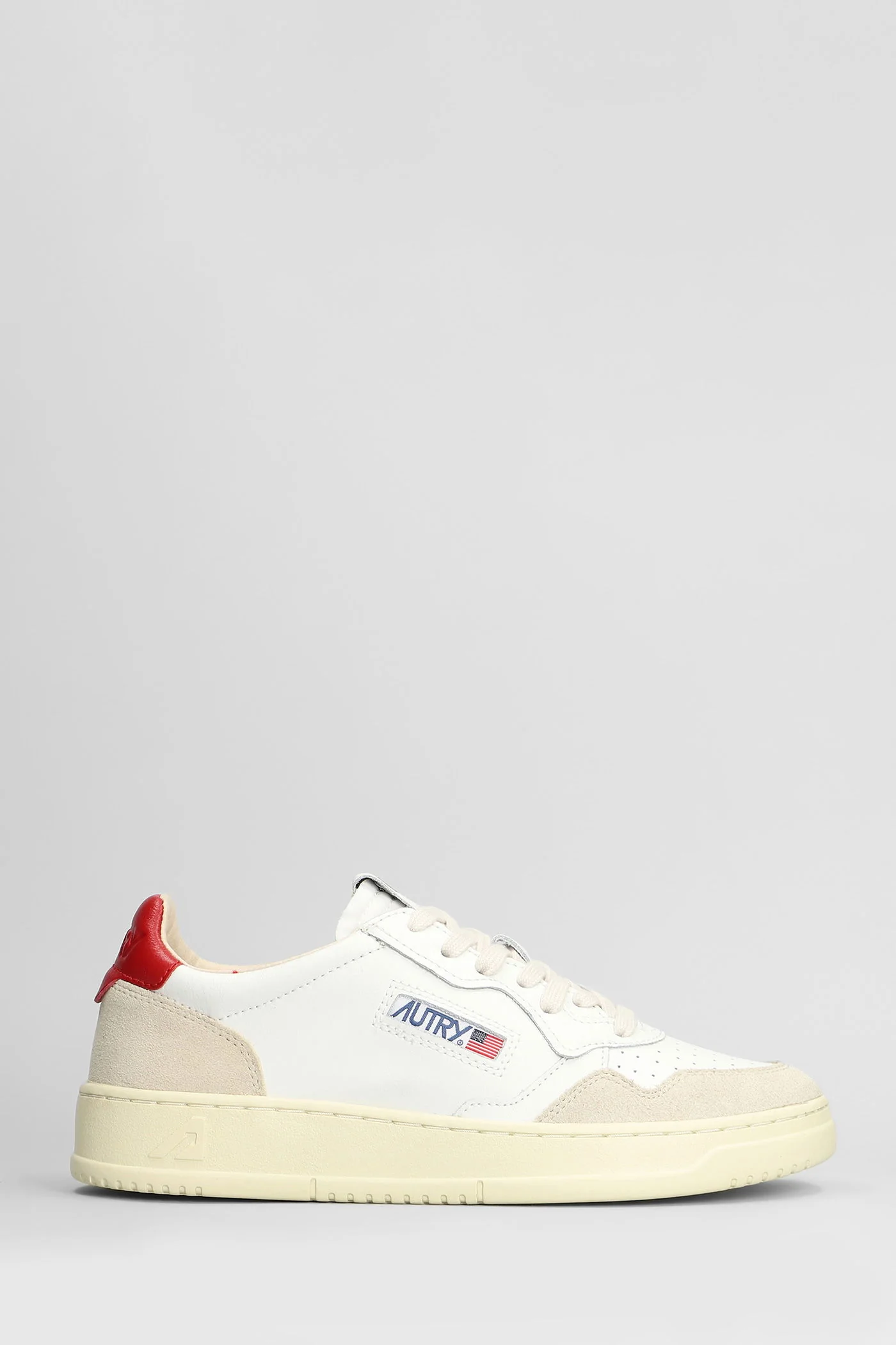 Medalist Low Sneakers in white suede and leather