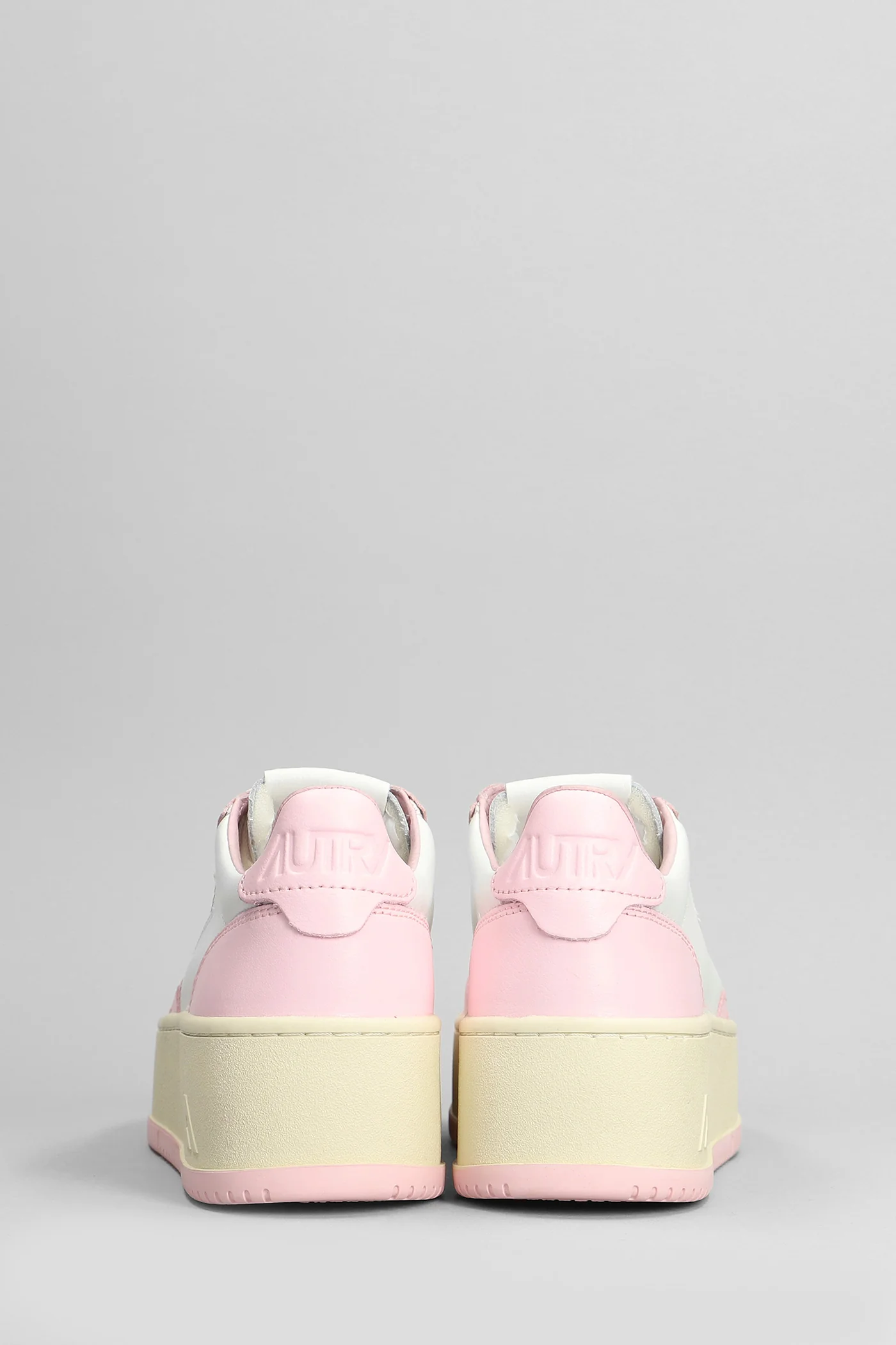 Platform Low Sneakers in white leather - Image 4