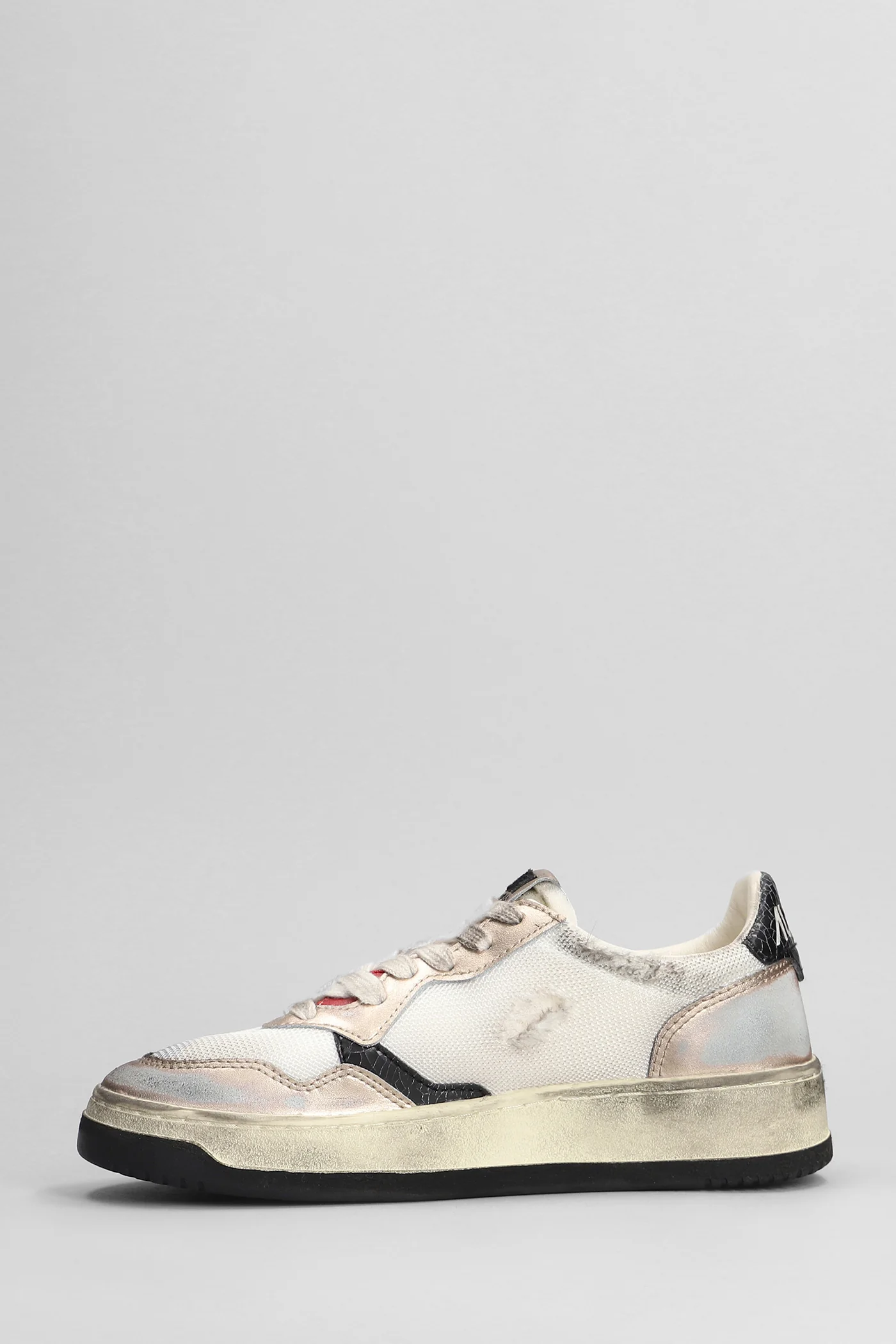 Sup Vint Low Sneakers in white leather and fabric - Image 3