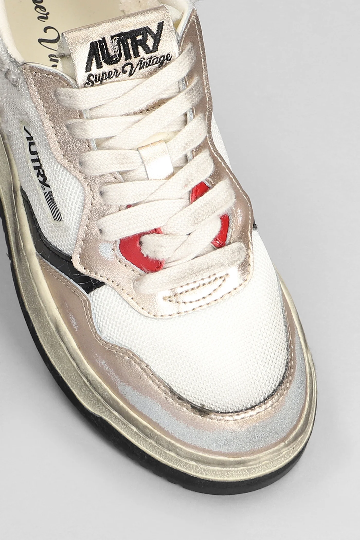 Sup Vint Low Sneakers in white leather and fabric - Image 5