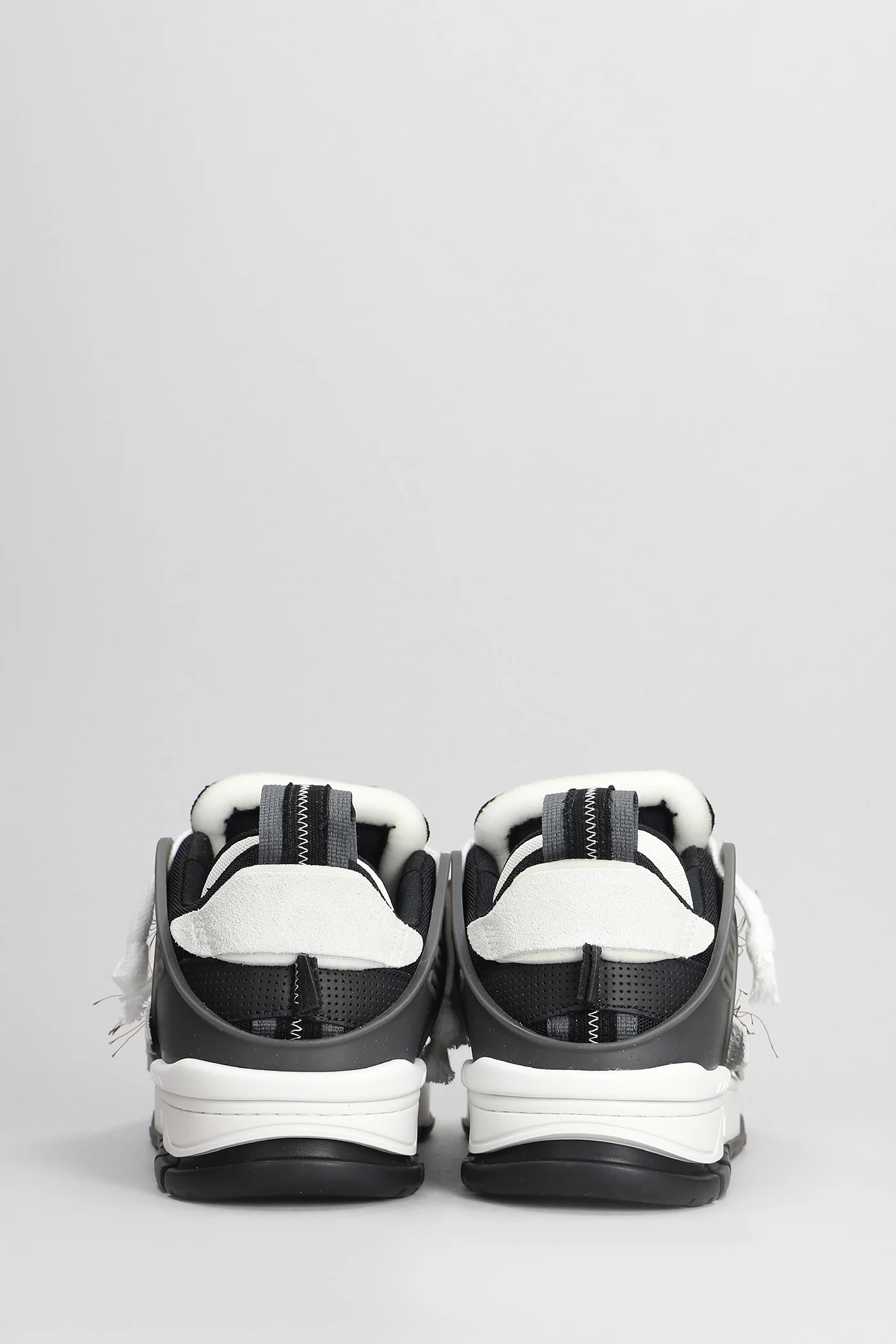Area Patchwork Sneakers in black leather and fabric - Image 4