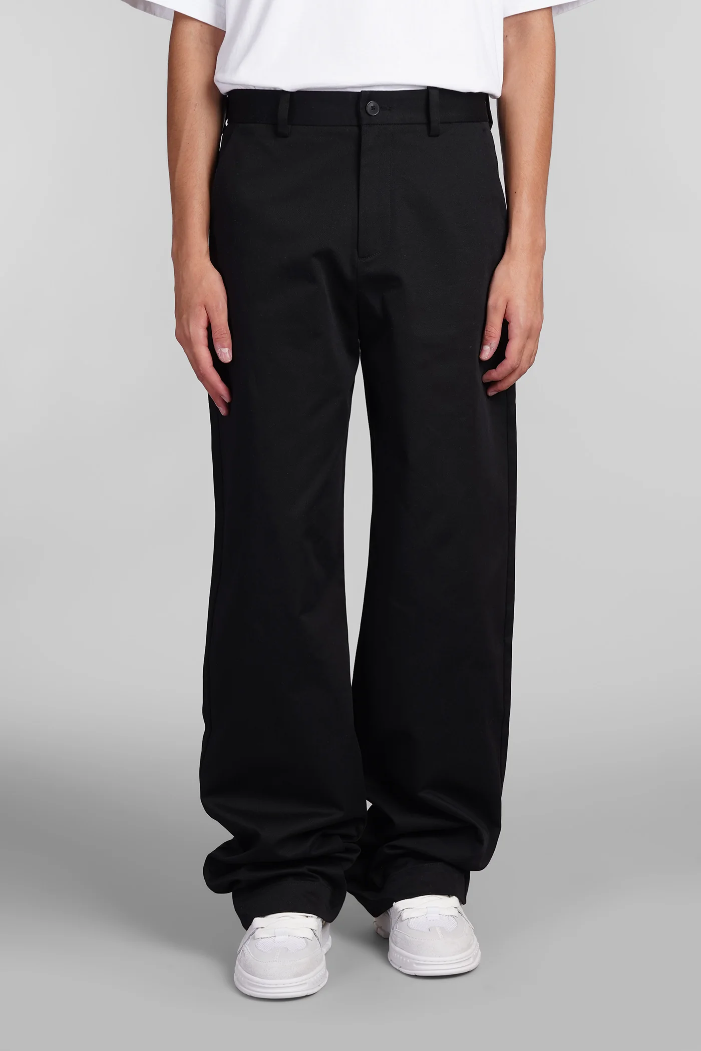 Pants in black cotton