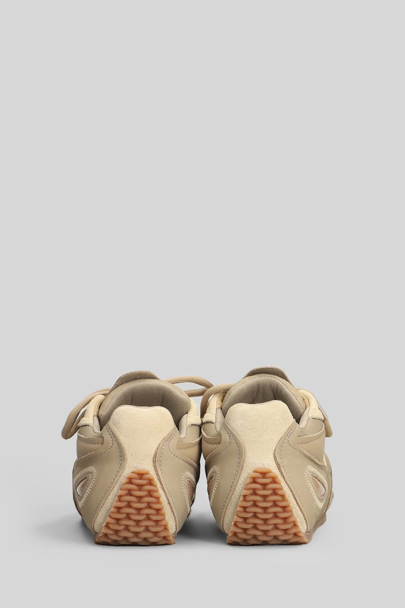 Slow Runner Sneakers in taupe suede and leather - Image 4