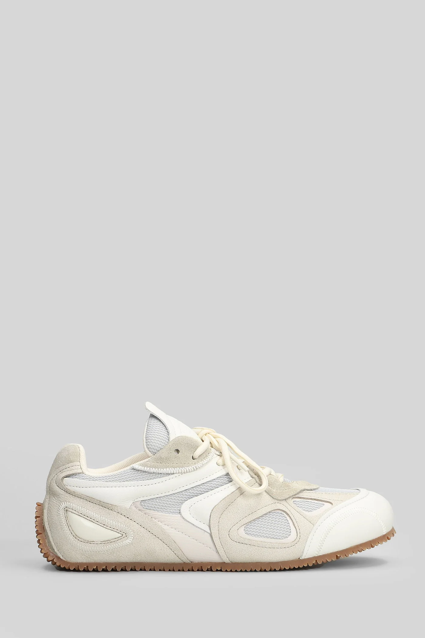 Slow Runner Sneakers in white leather and fabric - Image 11