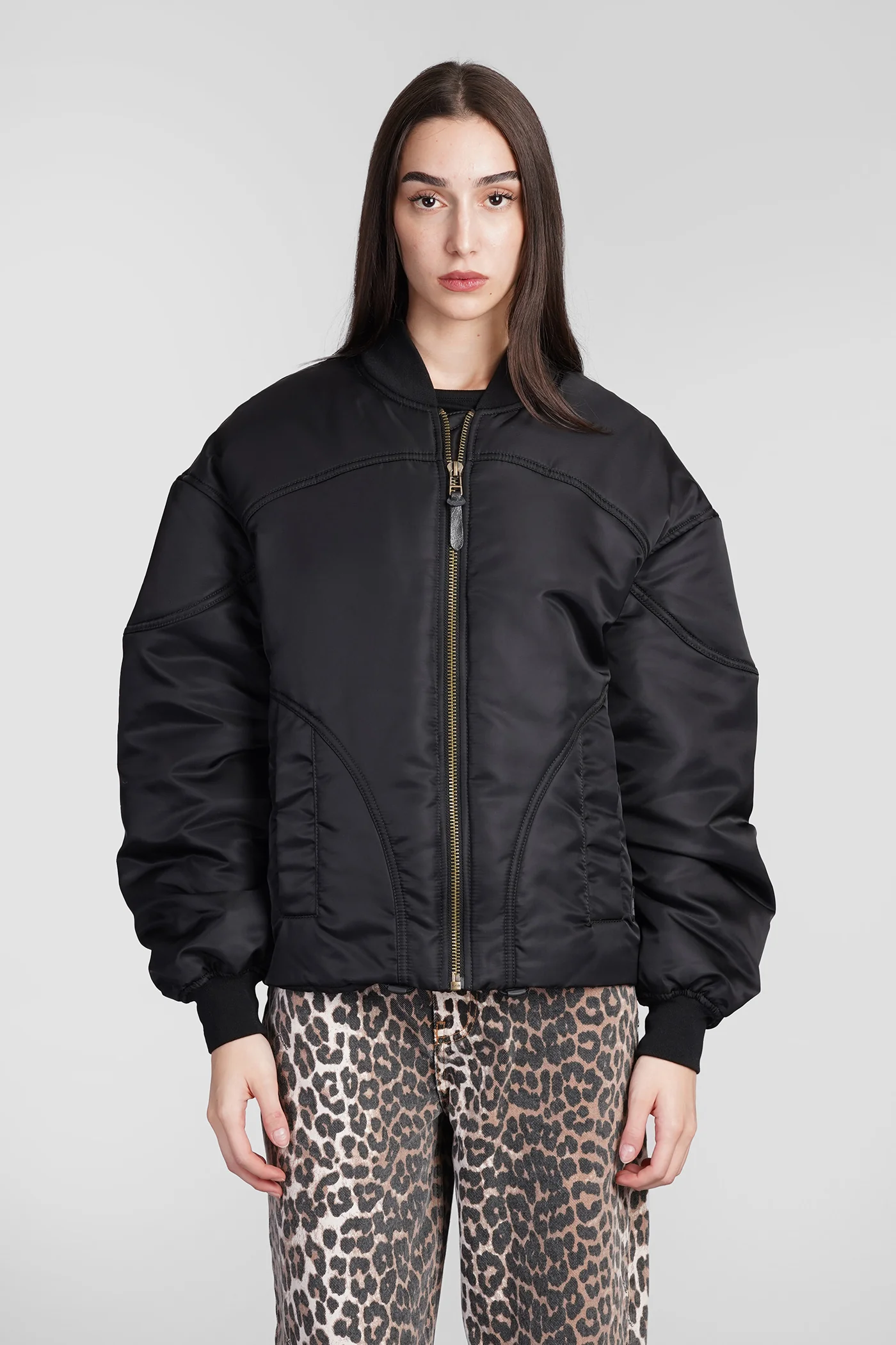Bomber Jacket in black polyamide