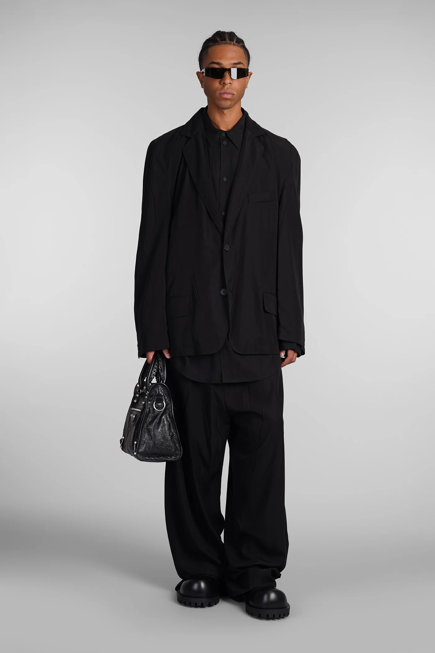 Blazer in black wool and polyester - Image 2