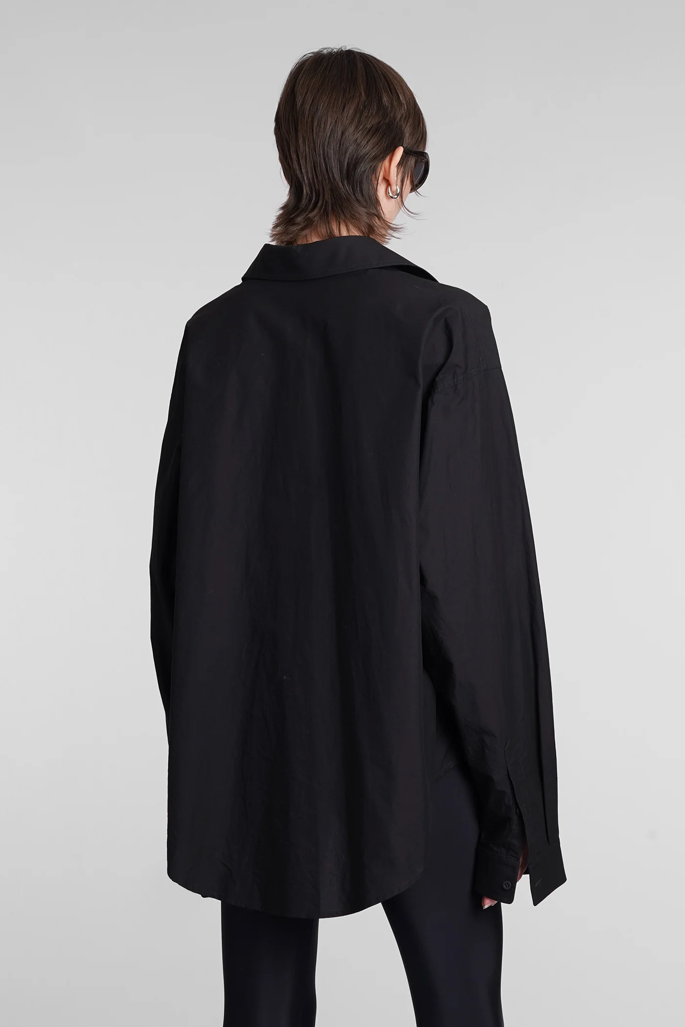 Blouse in black cotton - Image 3