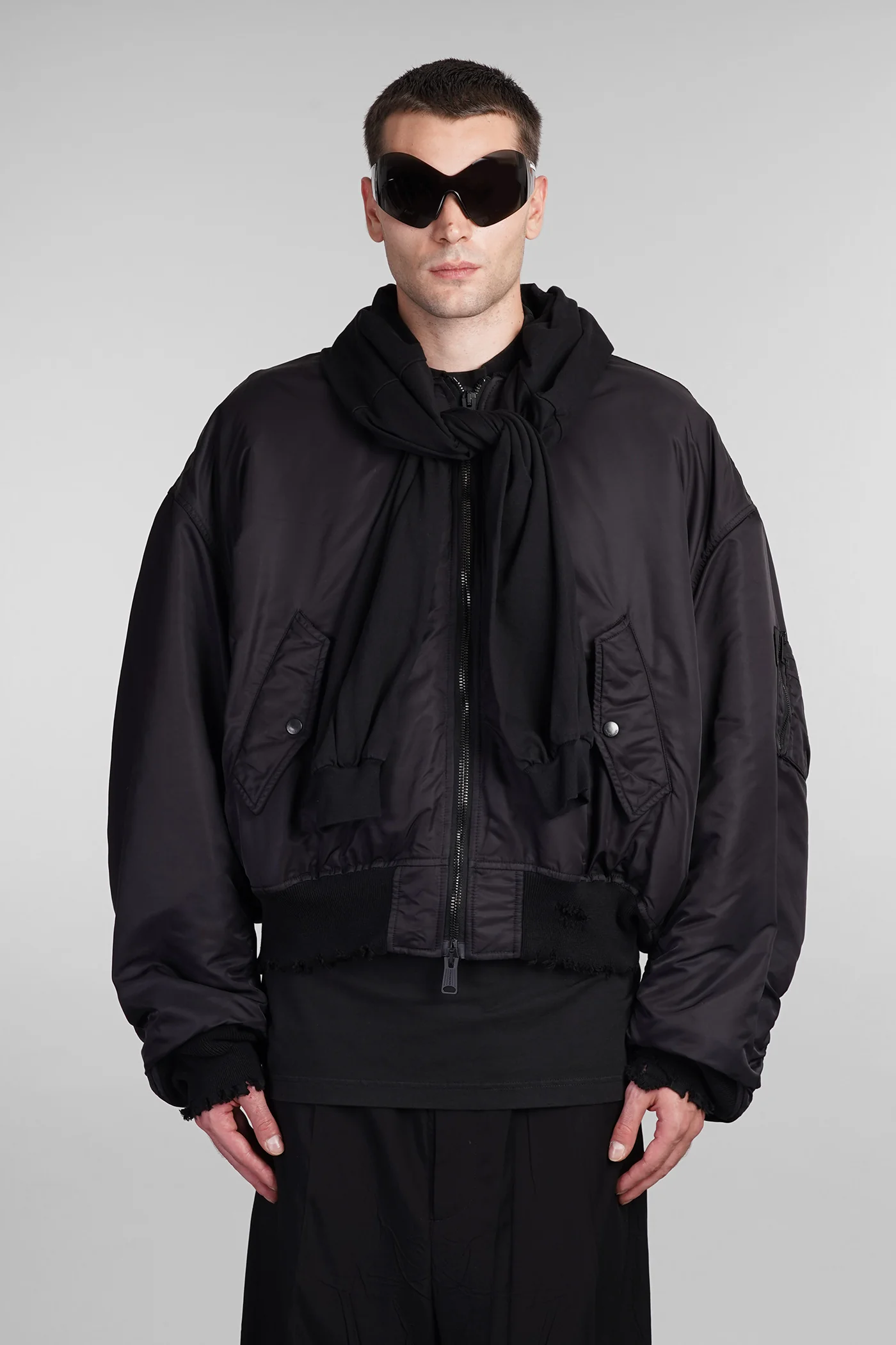 Bomber Jacket in black polyamide