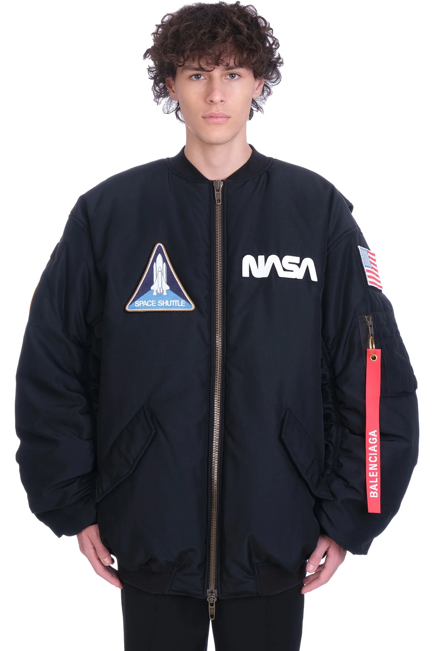 Bomber Jacket in black polyamide