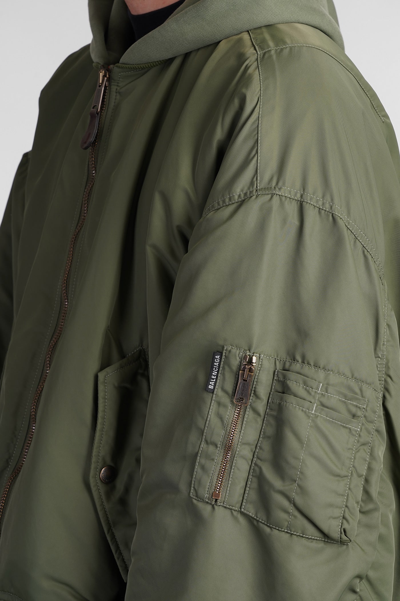Bomber Jacket in green polyamide - Image 4