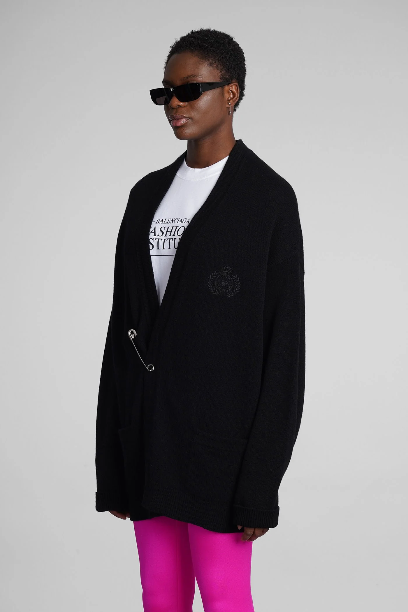 Cardigan in black wool - Image 4