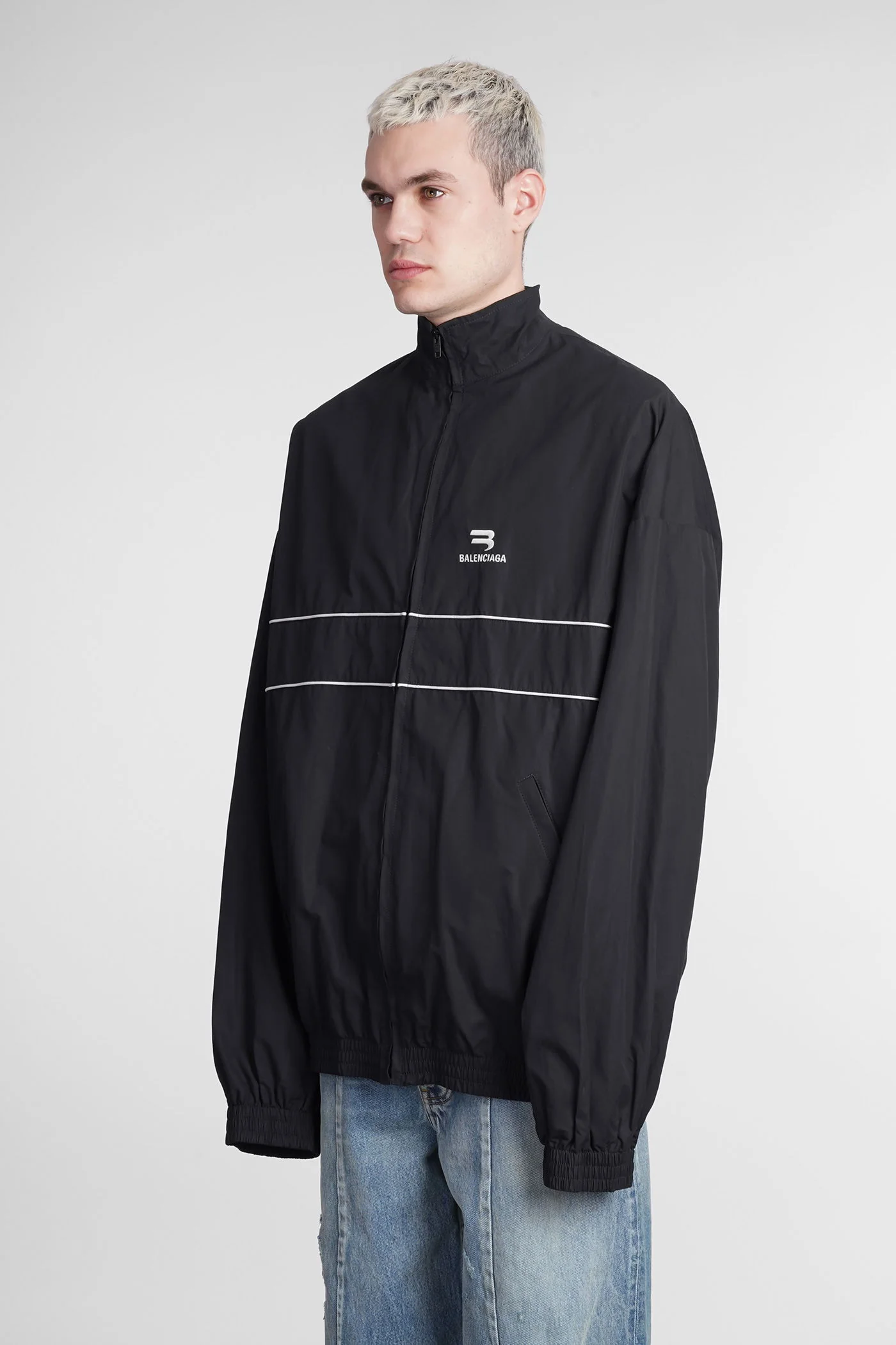 Casual jacket in black cotton - Image 4