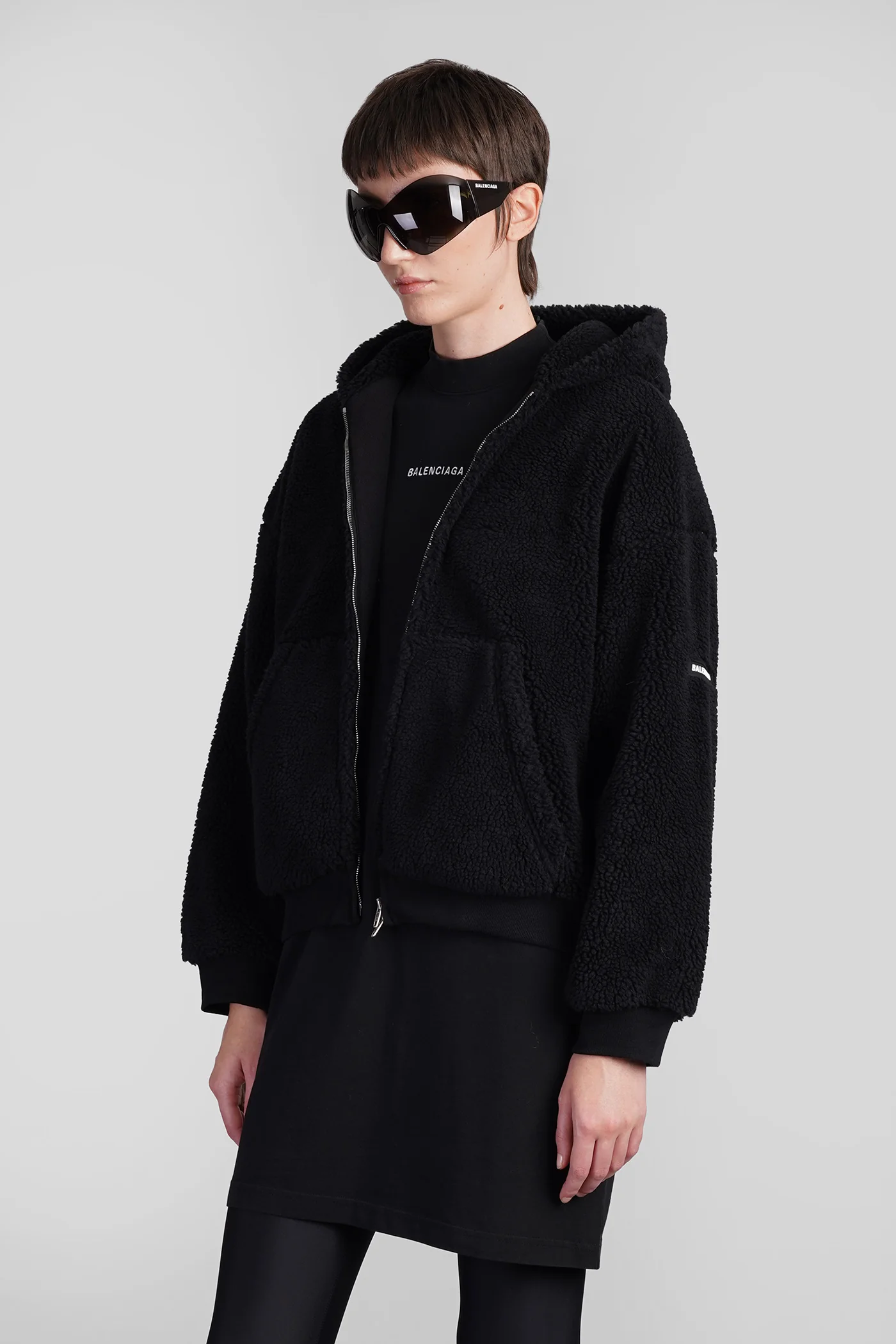 Casual jacket in black polyester - Image 4