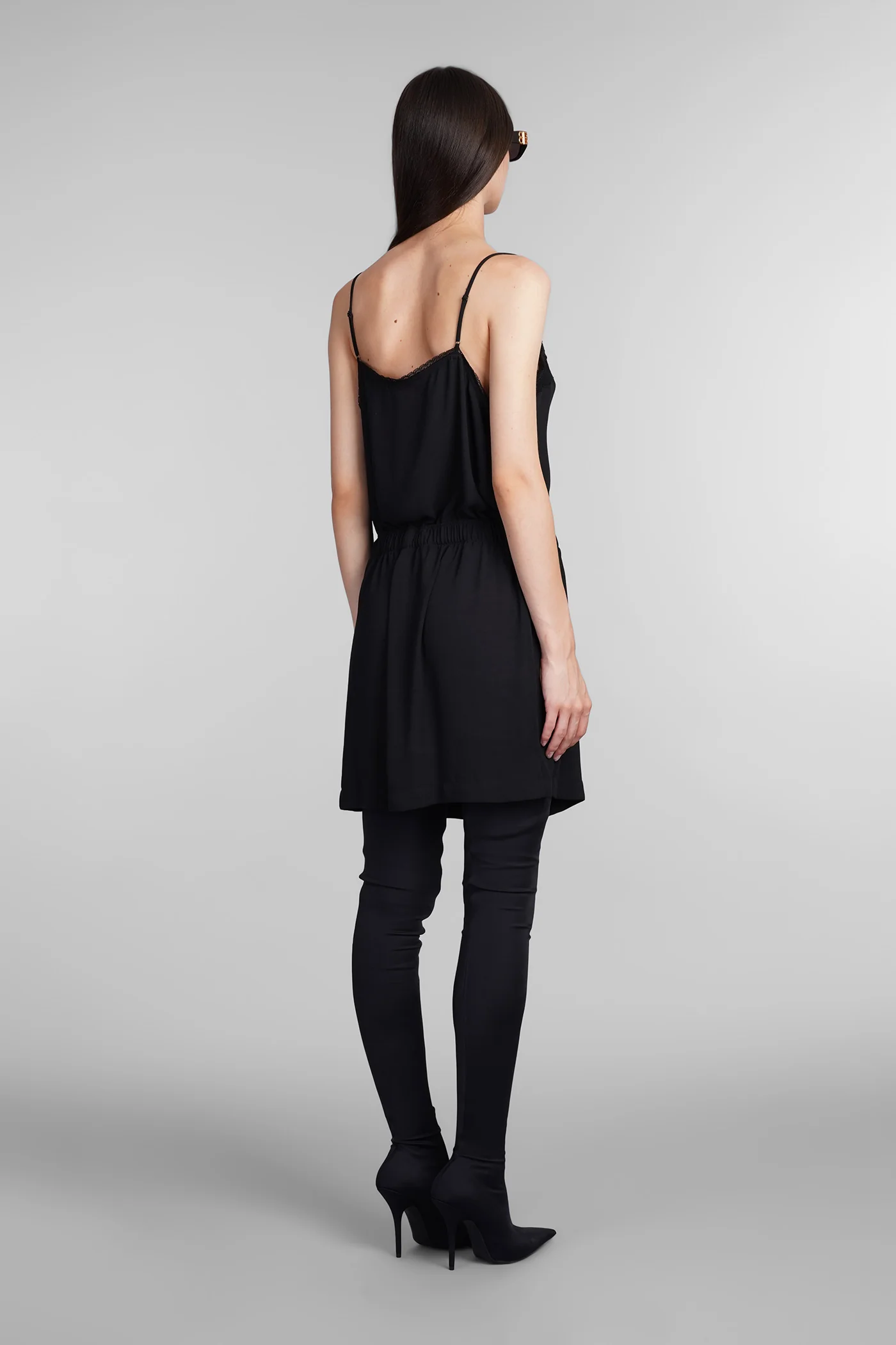 Dress woman in black polyester - Image 3